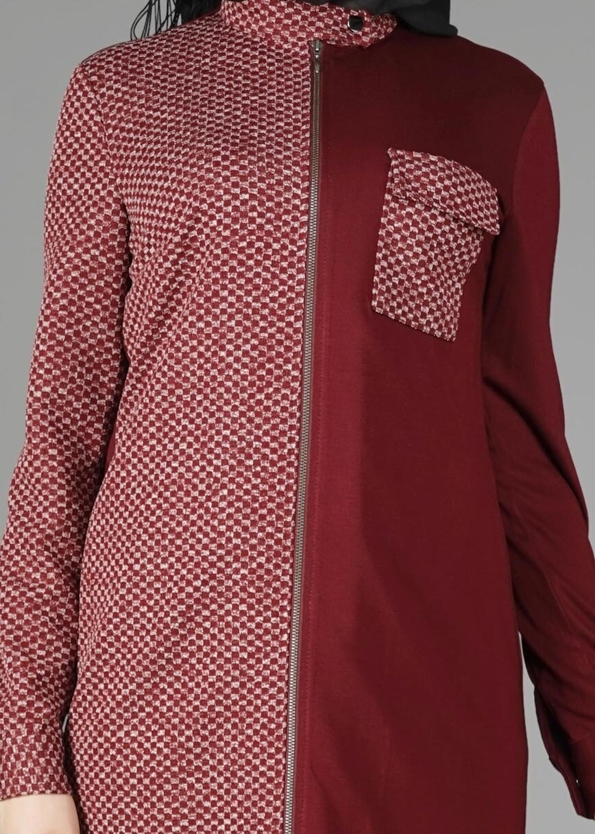 Tesettür giyim BORDO 4940 TUNİK