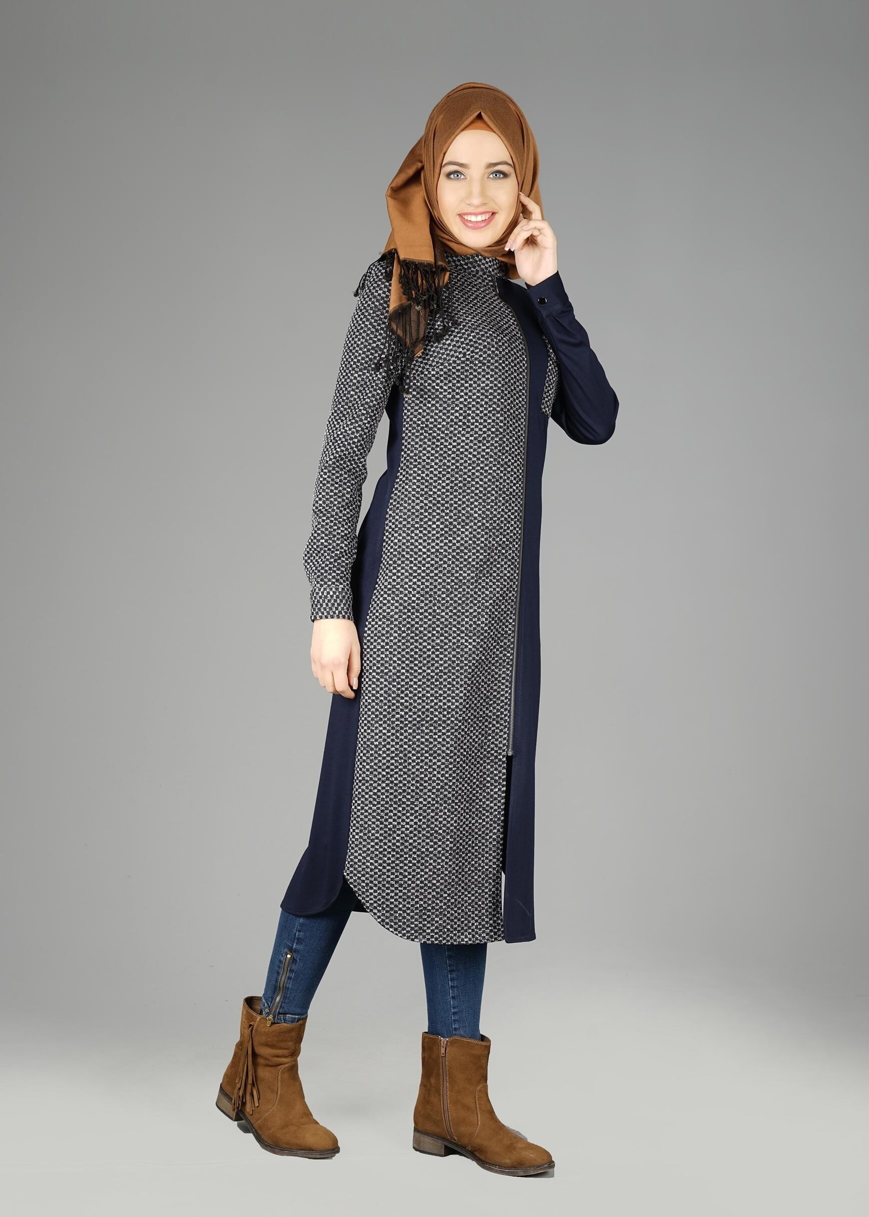 Tesettür giyim LACİVERT 4940 TUNİK