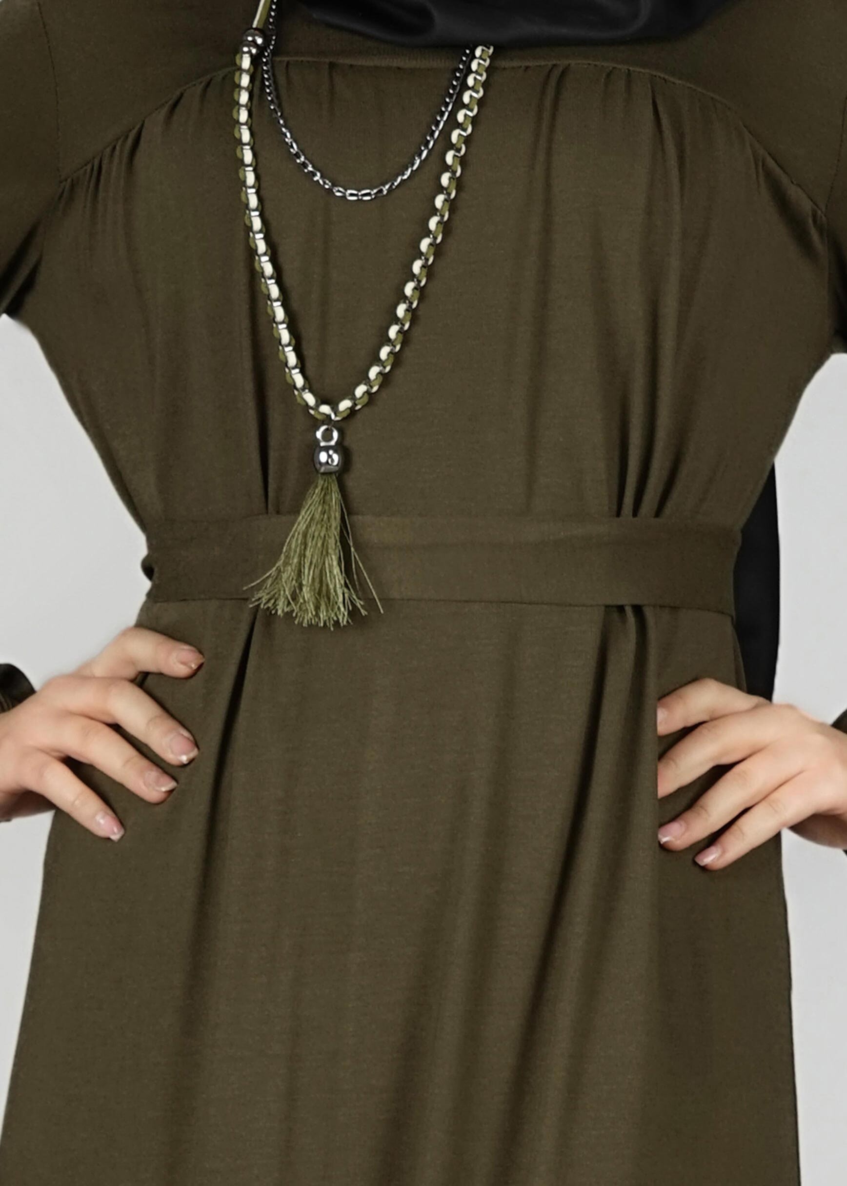 Tesettür giyim HAKİ 4942 TUNİK