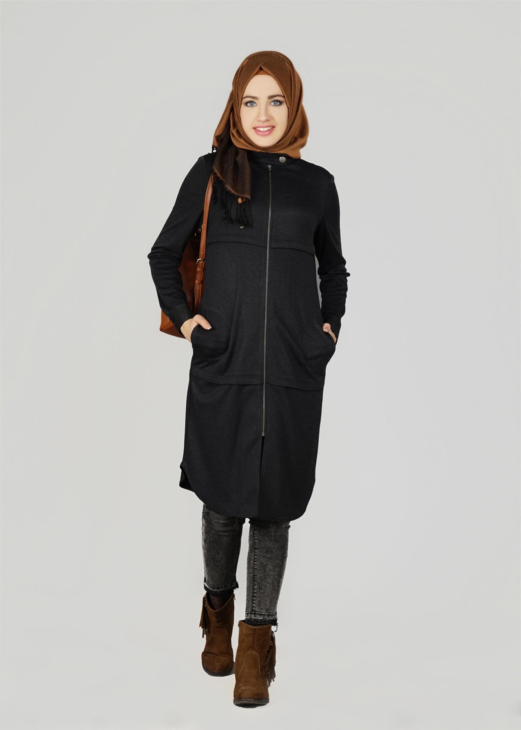 Tesettür giyim SİYAH 4948 TUNİK