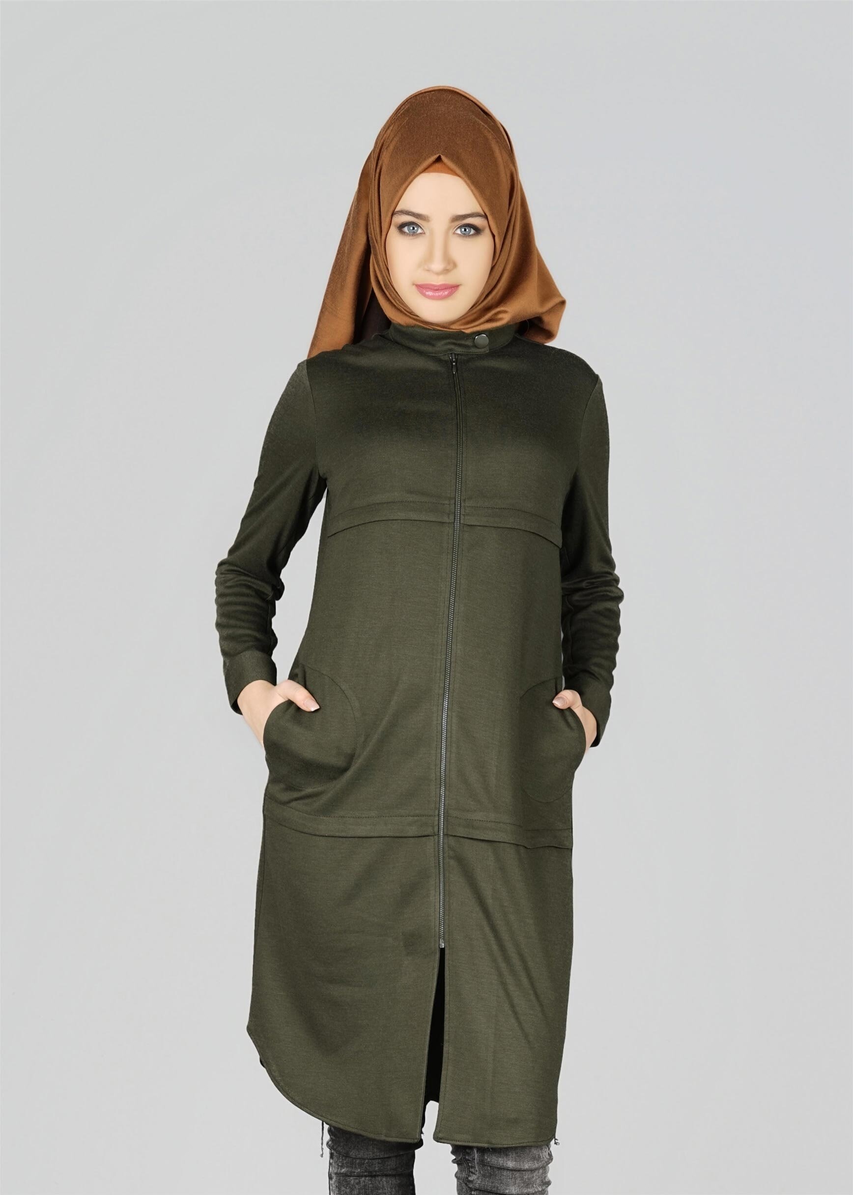 Tesettür giyim HAKİ 4948 TUNİK