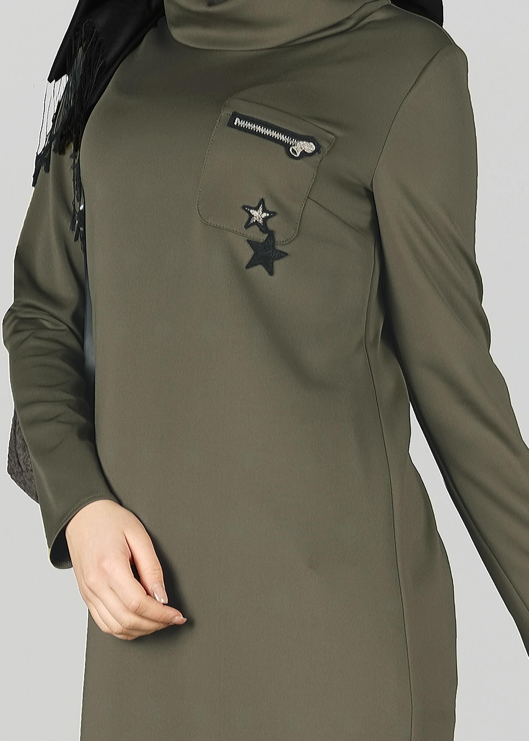 Tesettür giyim HAKİ 4949 TUNİK