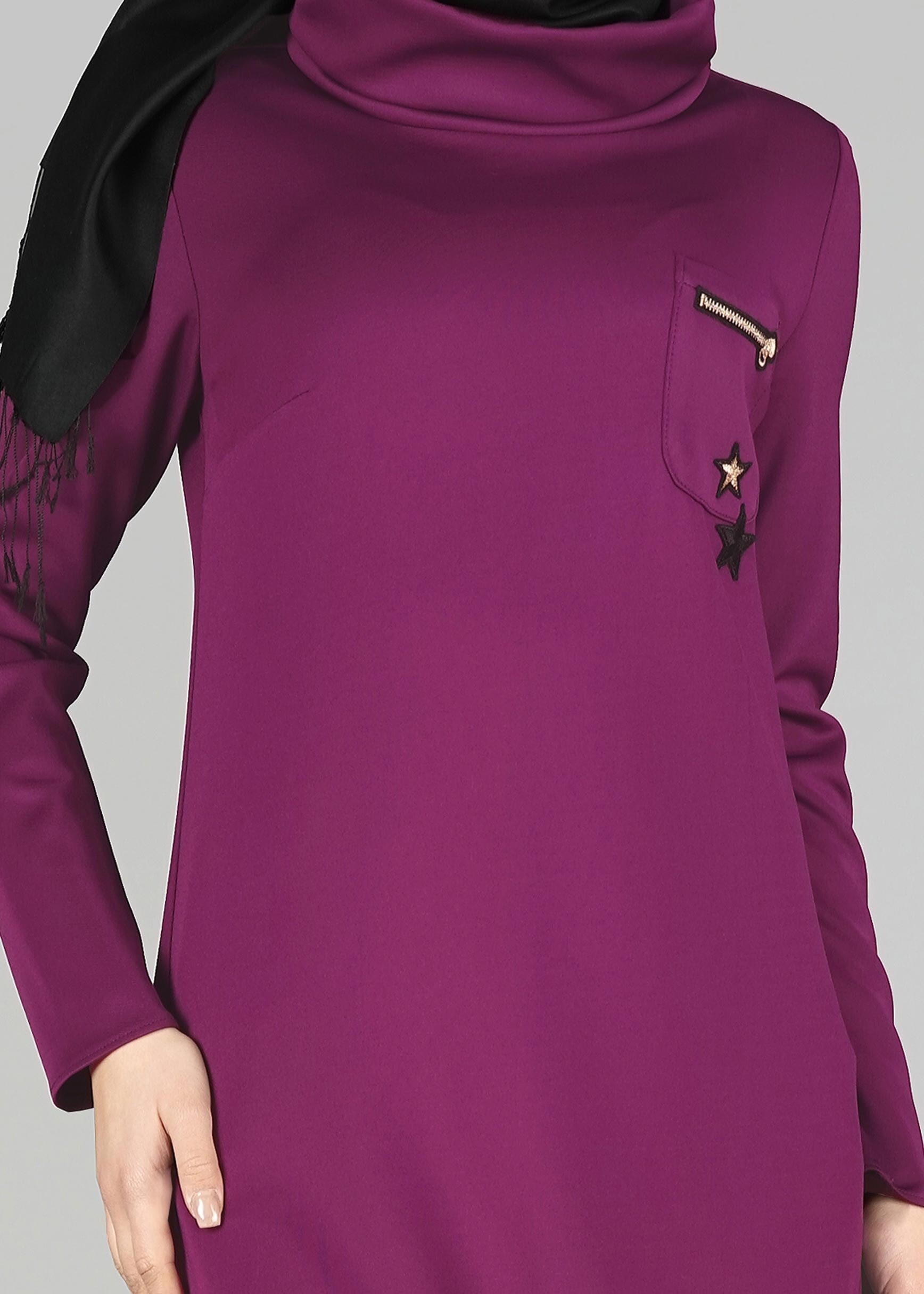 Tesettür giyim FUŞYA 4949 TUNİK