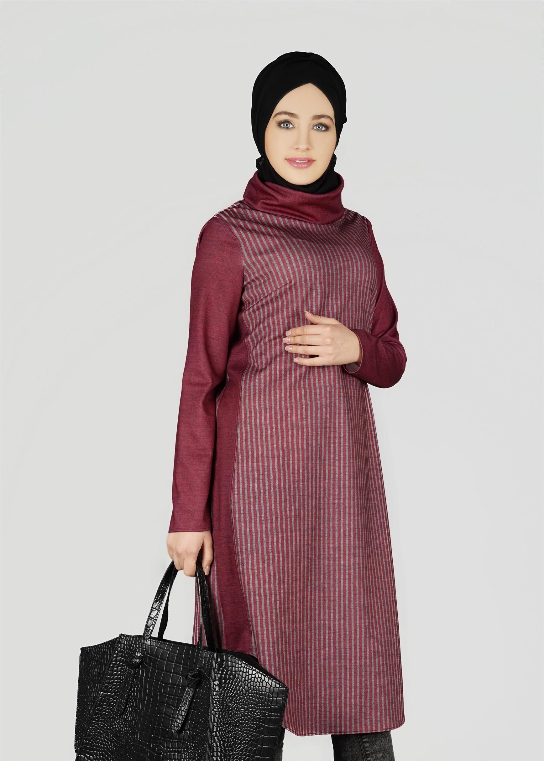Tesettür giyim BORDO 4950 TUNİK