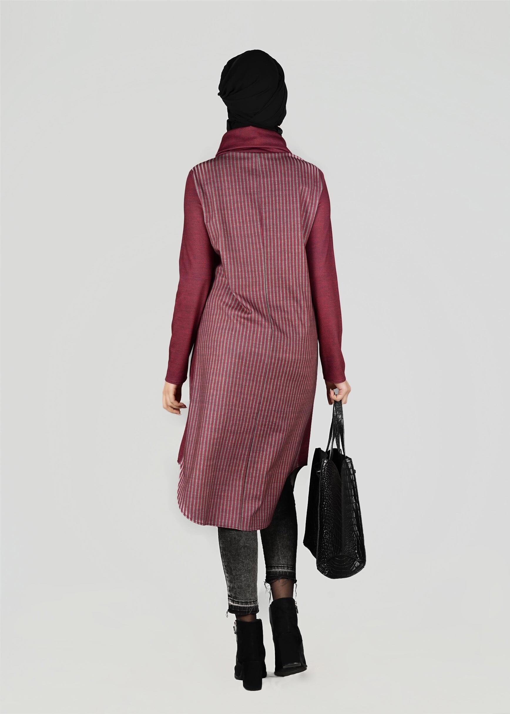 Tesettür giyim BORDO 4950 TUNİK