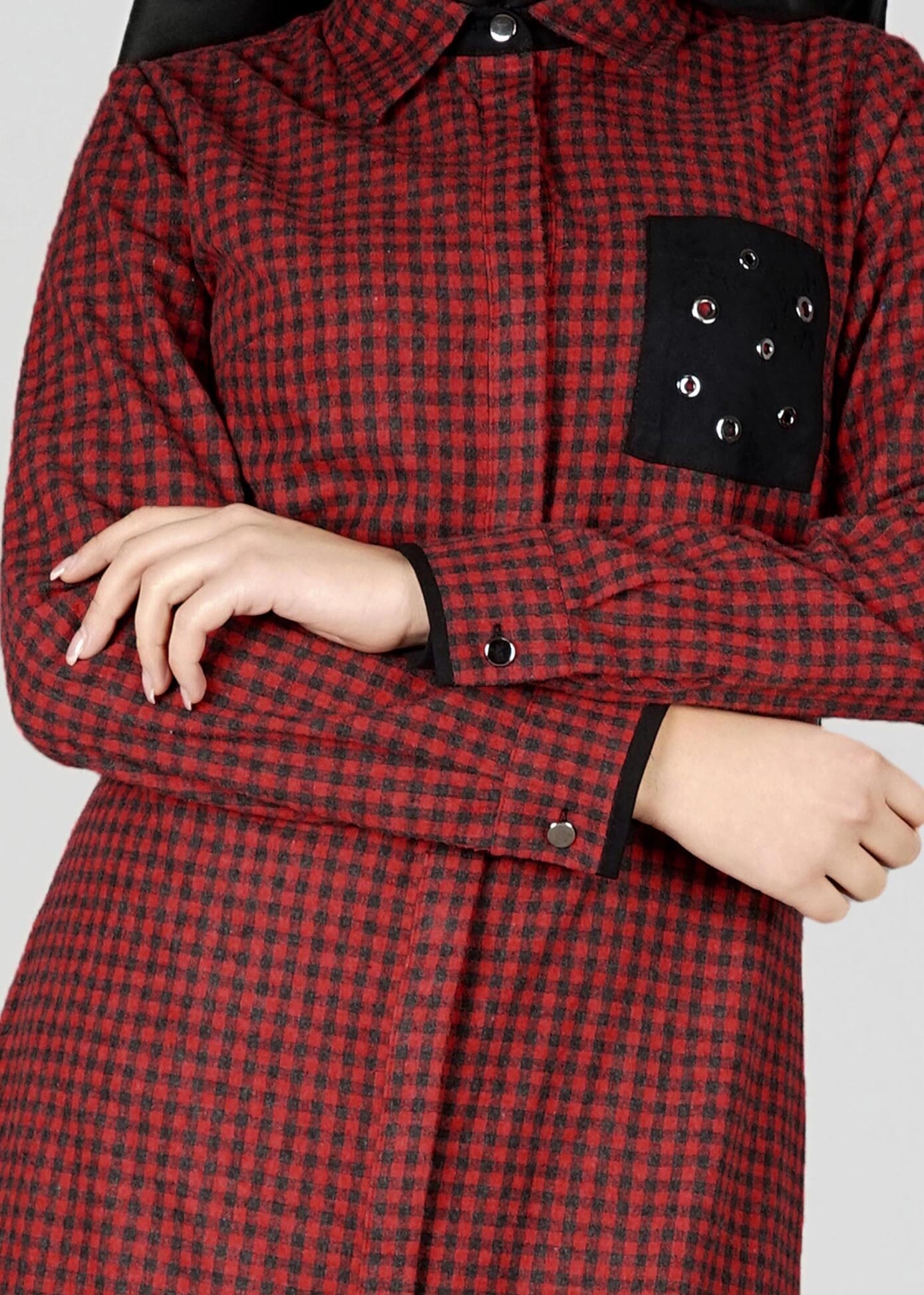 Tesettür giyim KIRMIZI 4951 TUNİK