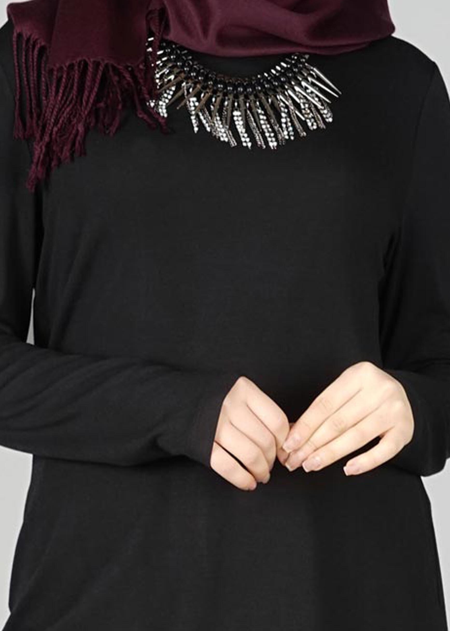 Tesettür giyim SİYAH 4959 TUNİK 