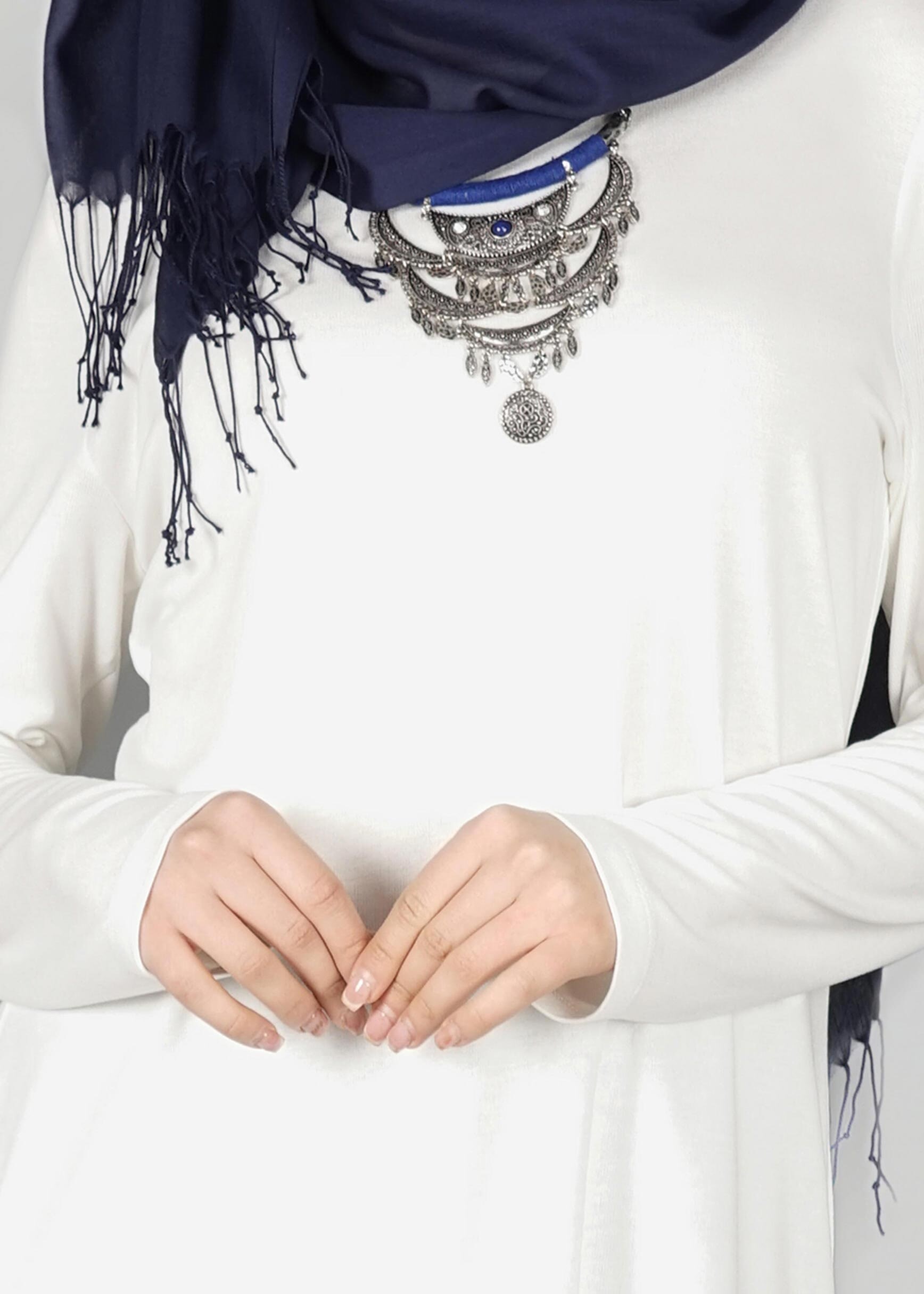 Tesettür giyim BEYAZ 4959 TUNİK 