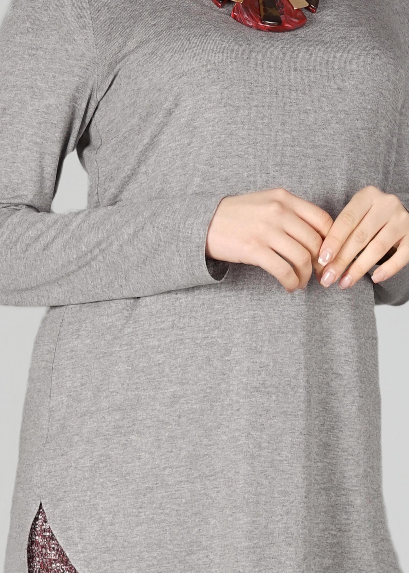 Tesettür giyim GRİ 4959 TUNİK 