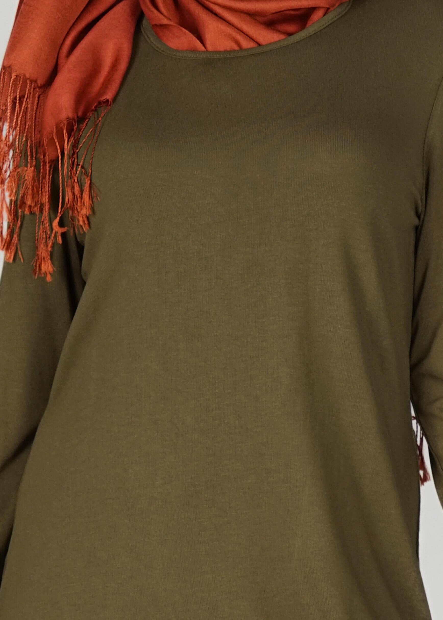 Tesettür giyim HAKİ 4959 TUNİK 