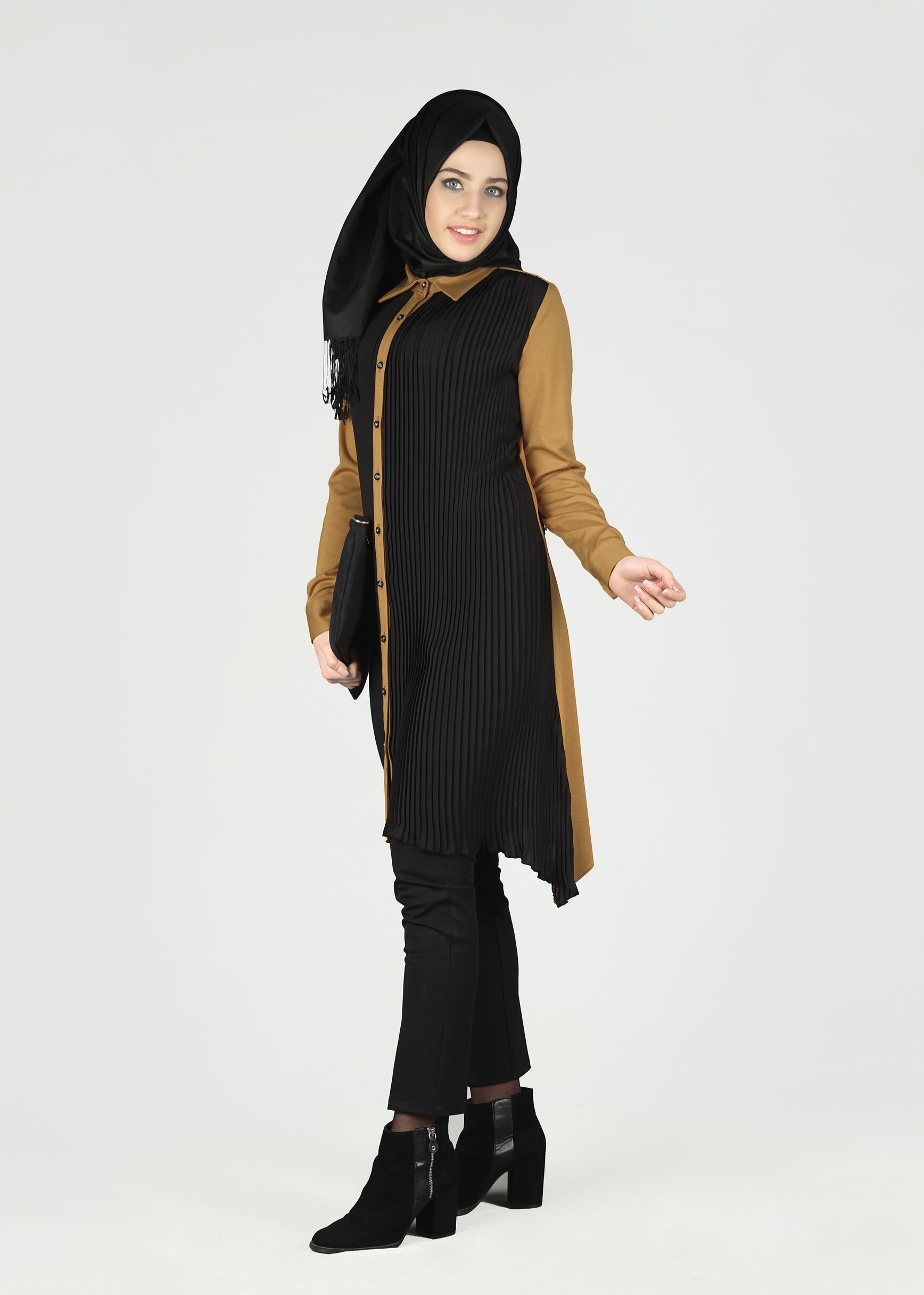 Tesettür giyim SARI 4979 TUNİK