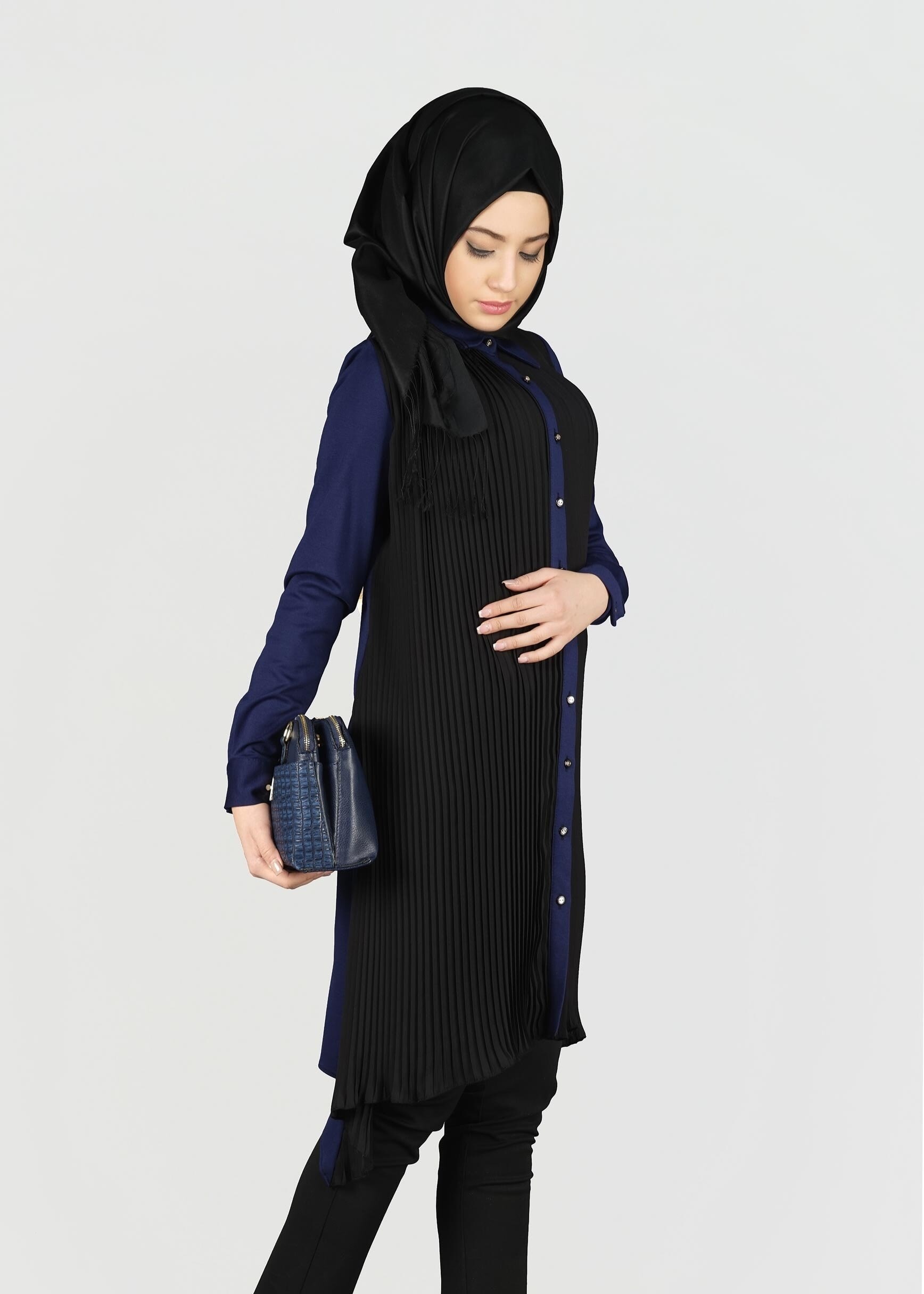 Tesettür giyim LACİVERT 4979 TUNİK