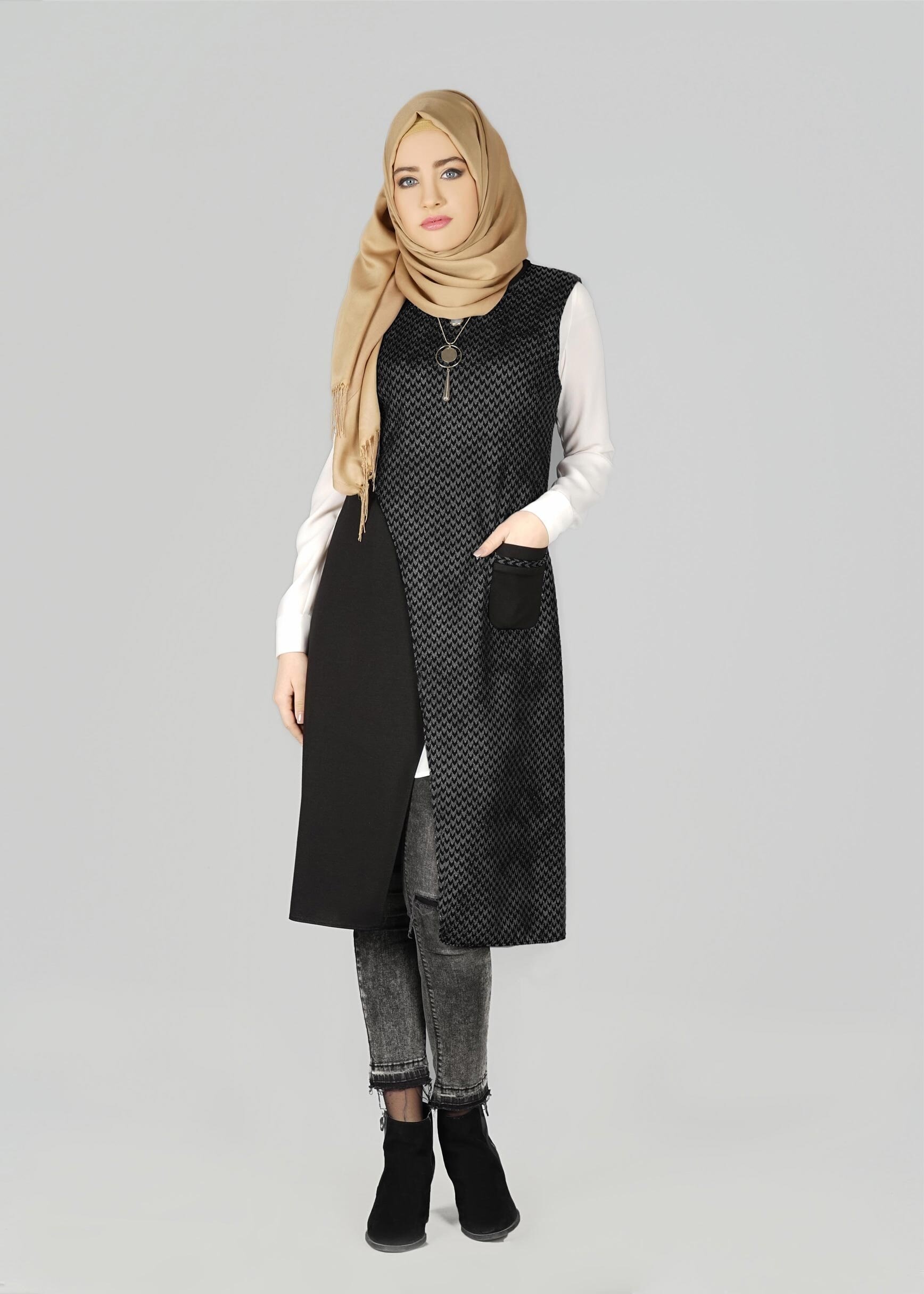 Tesettür giyim SİYAH 4990 TUNİK