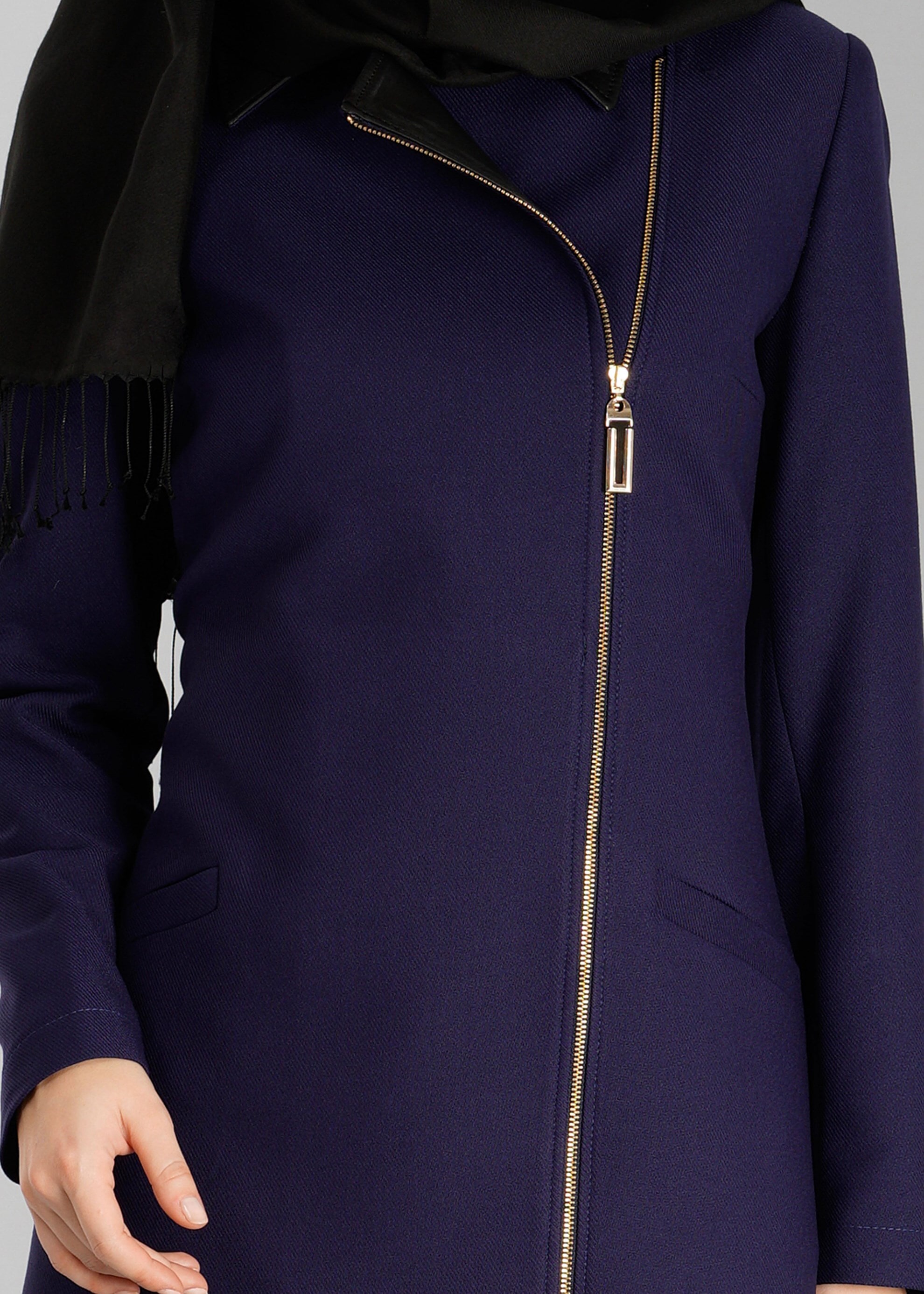 Tesettür giyim LACİVERT 1855 Halbert Tesettür Trench 38/46 TEK40