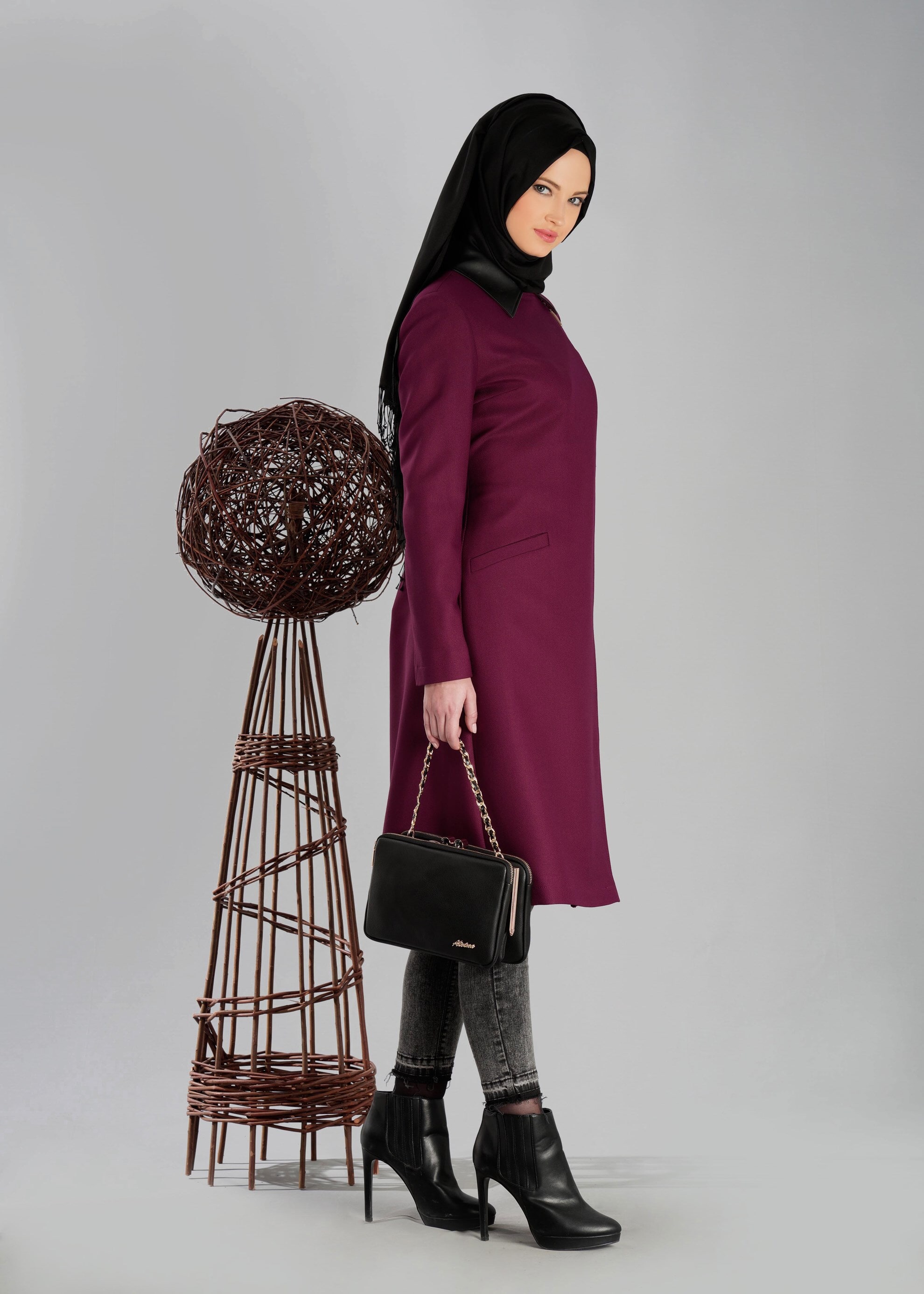 Tesettür giyim MOR 1855 Halbert Tesettür Trench 38/46 TEK40