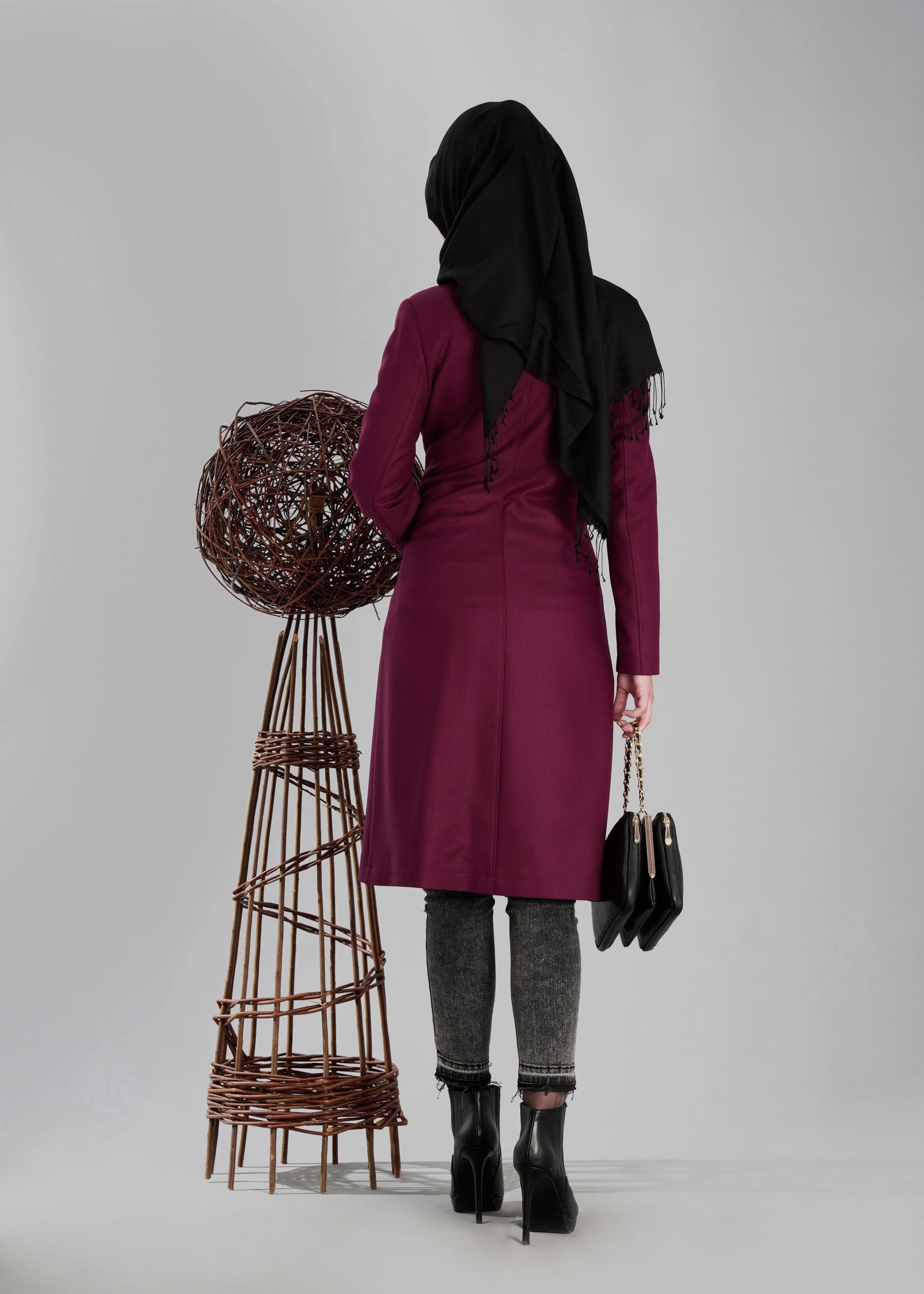 Tesettür giyim MOR 1855 Halbert Tesettür Trench 38/46 TEK40