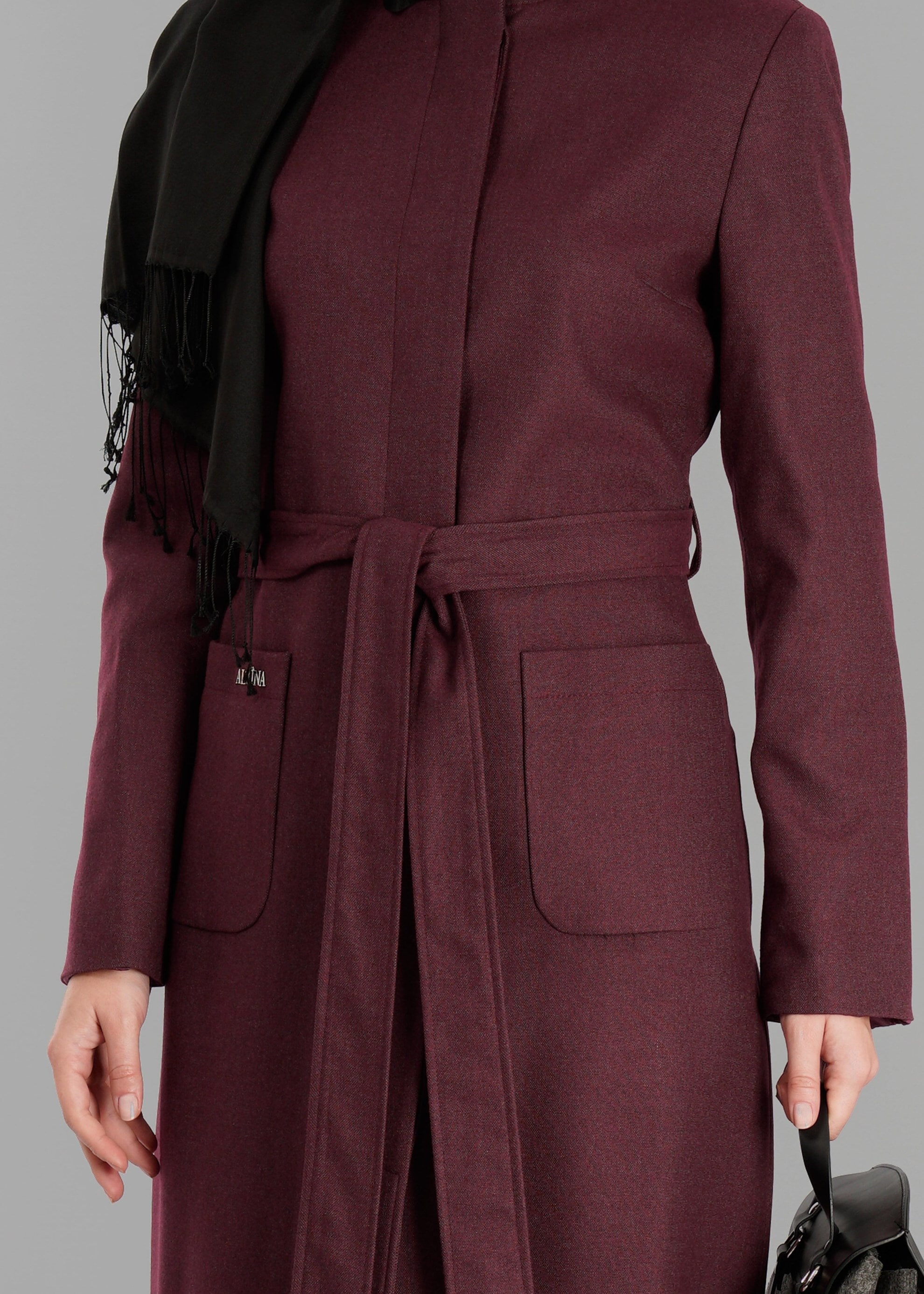 Tesettür giyim BORDO 1864 TRENÇKOT