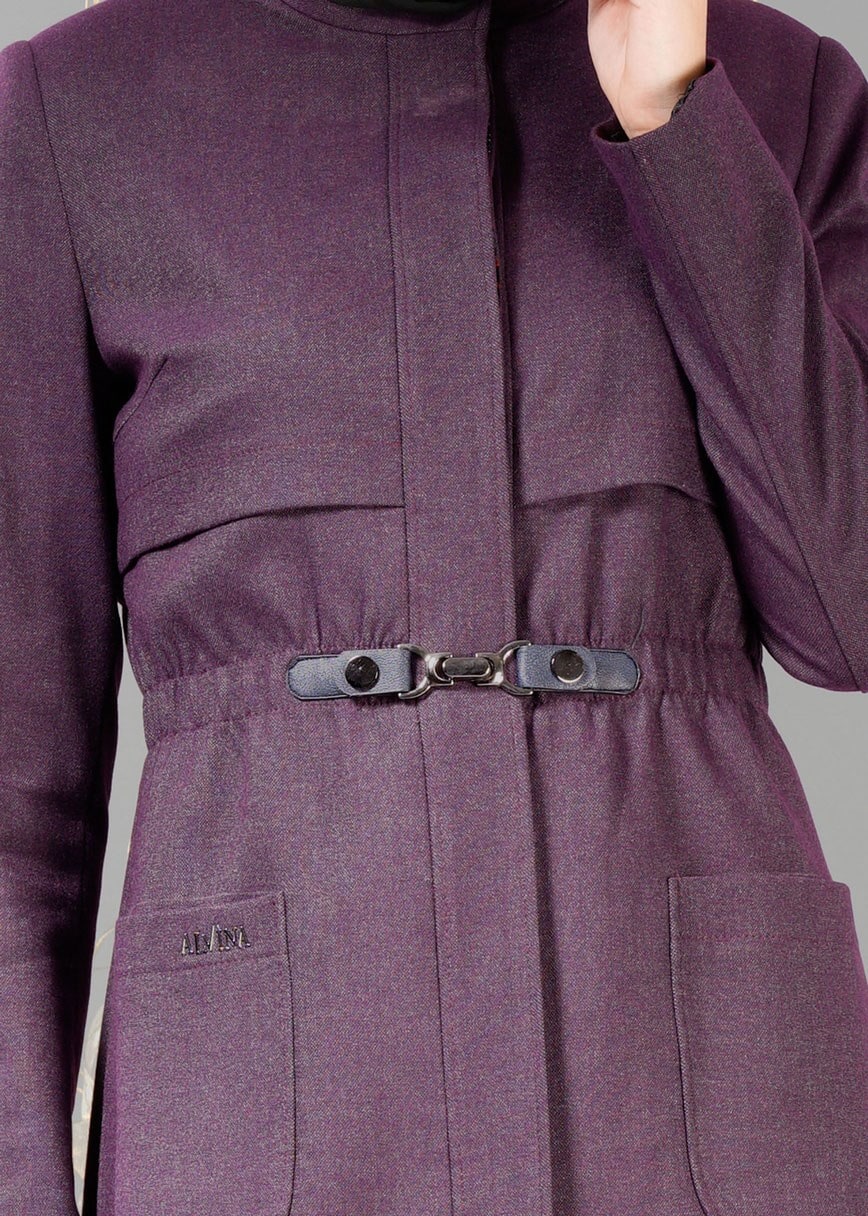 Tesettür giyim MOR 1865 TRENÇKOT