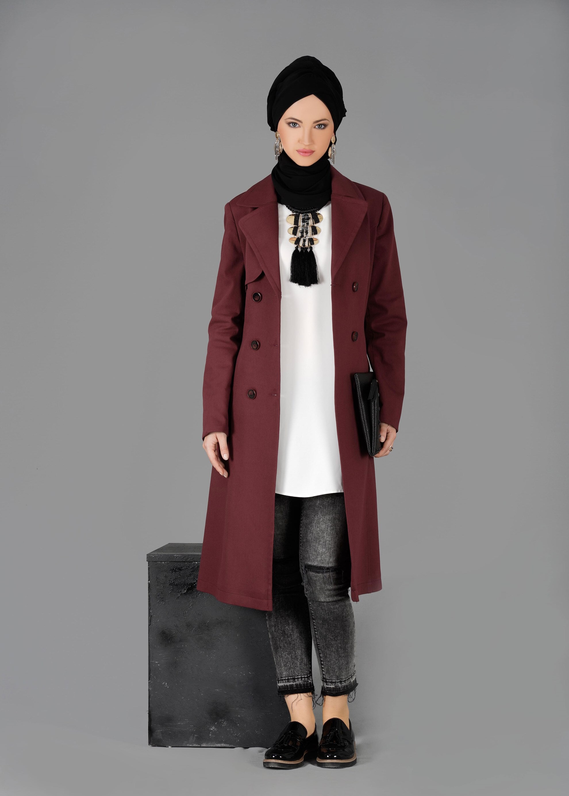 DOUBLE-BREASTED TRENCH-COAT | ALVİNA