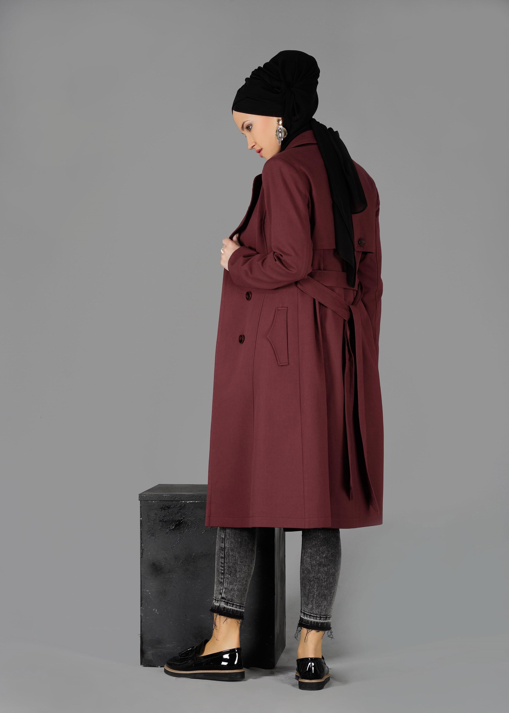 DOUBLE SHADE TRENCH COAT(－) Solid-Colored Trench Coat - 2PLAN | 60% - Asian Fashion