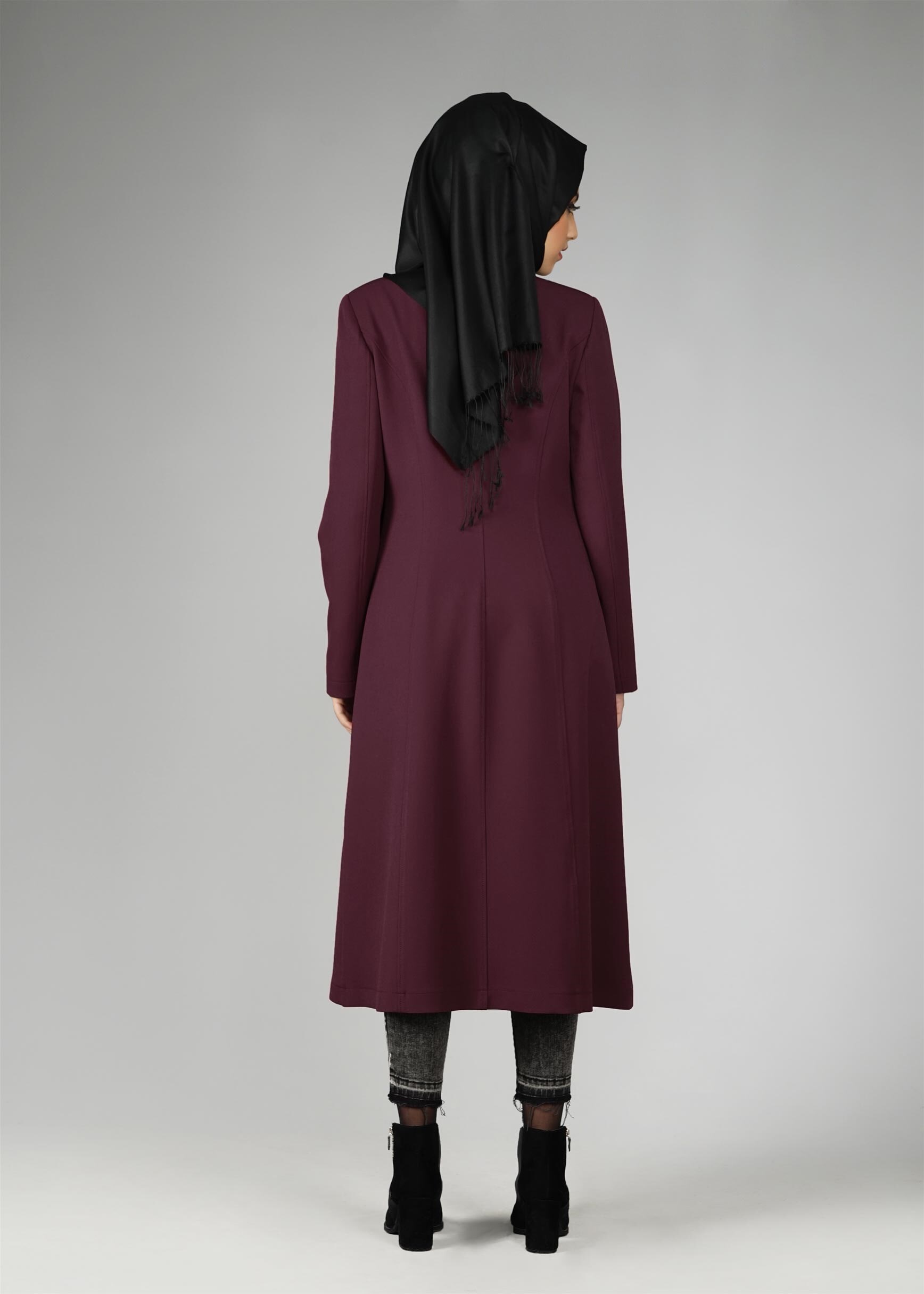 Tesettür giyim MÜRDÜM 1871 TRENÇKOT 