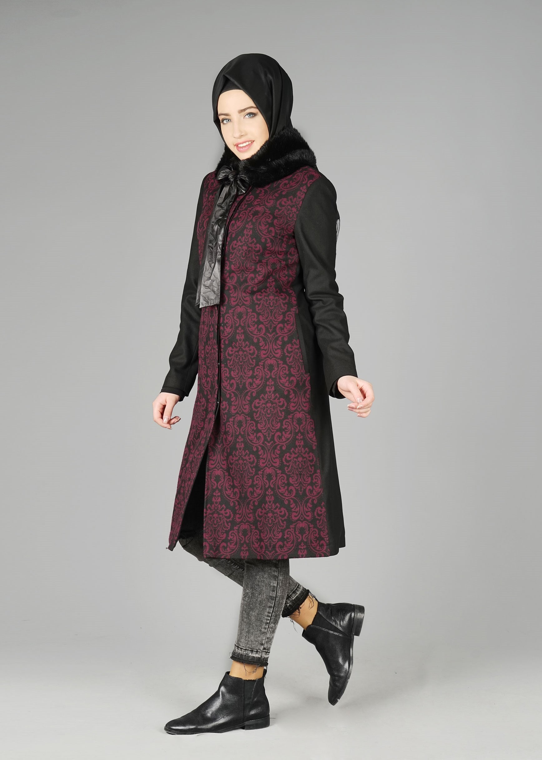 Tesettür giyim MÜRDÜM 1886 TRENÇKOT