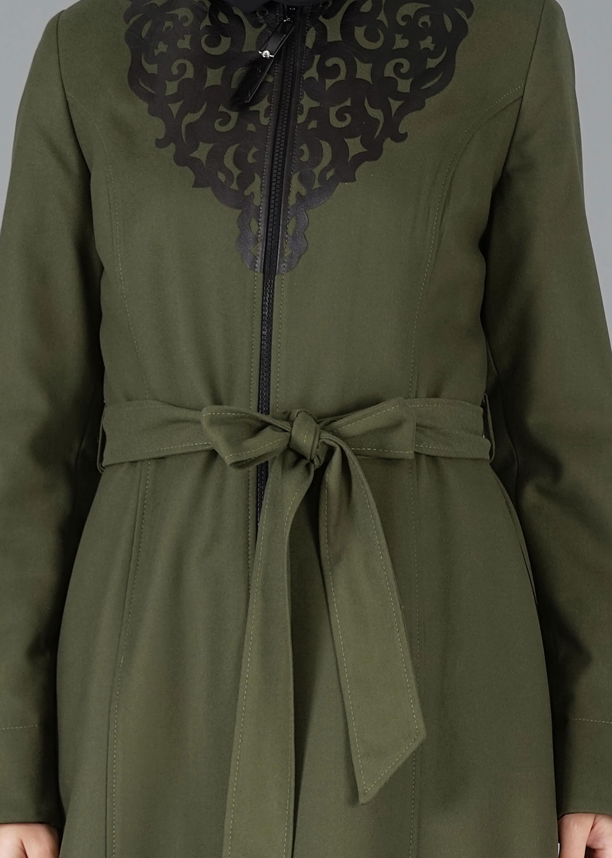 Tesettür giyim HAKİ 1902 TRENÇKOT