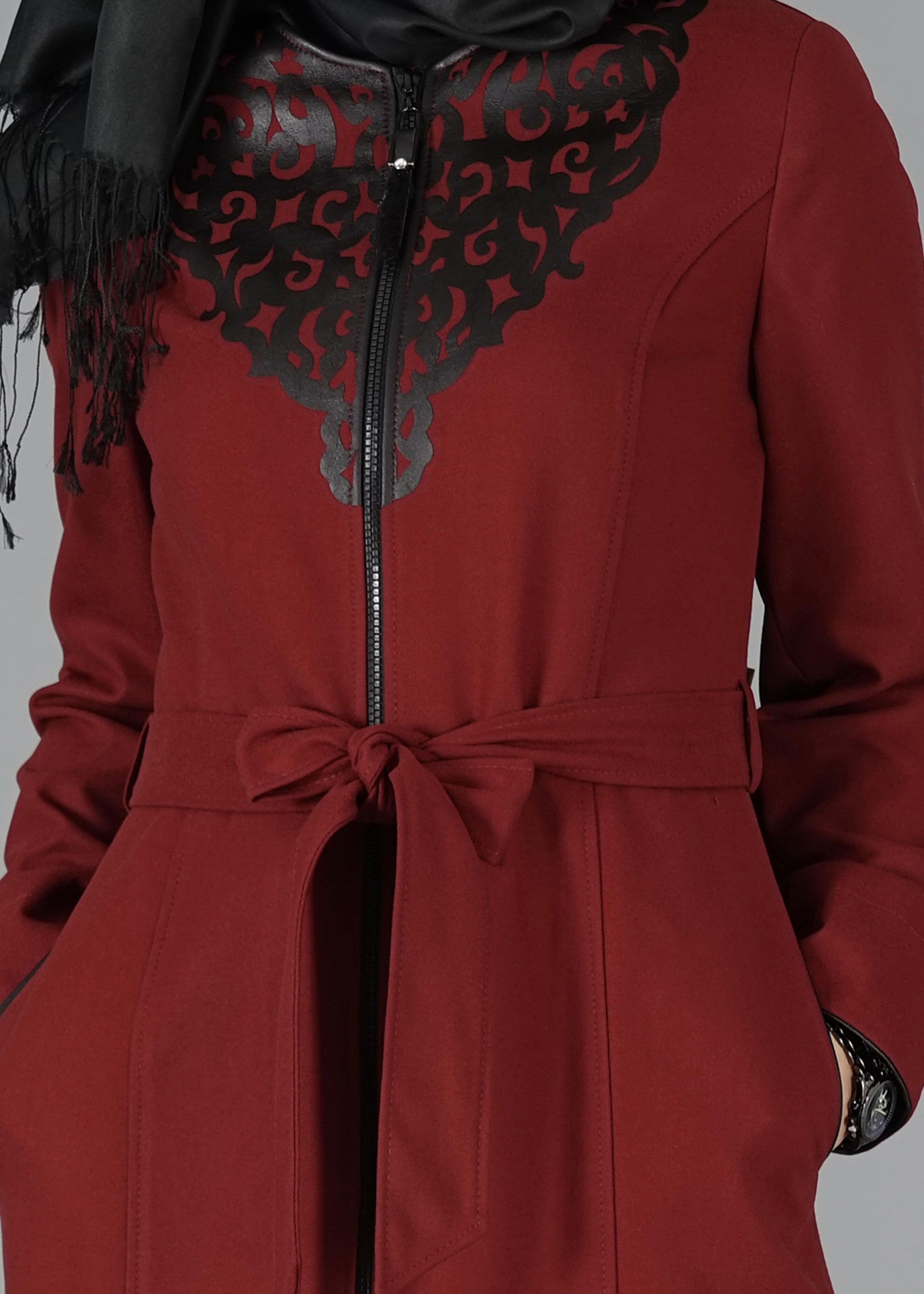 Tesettür giyim TURUNCU 1902 TRENÇKOT