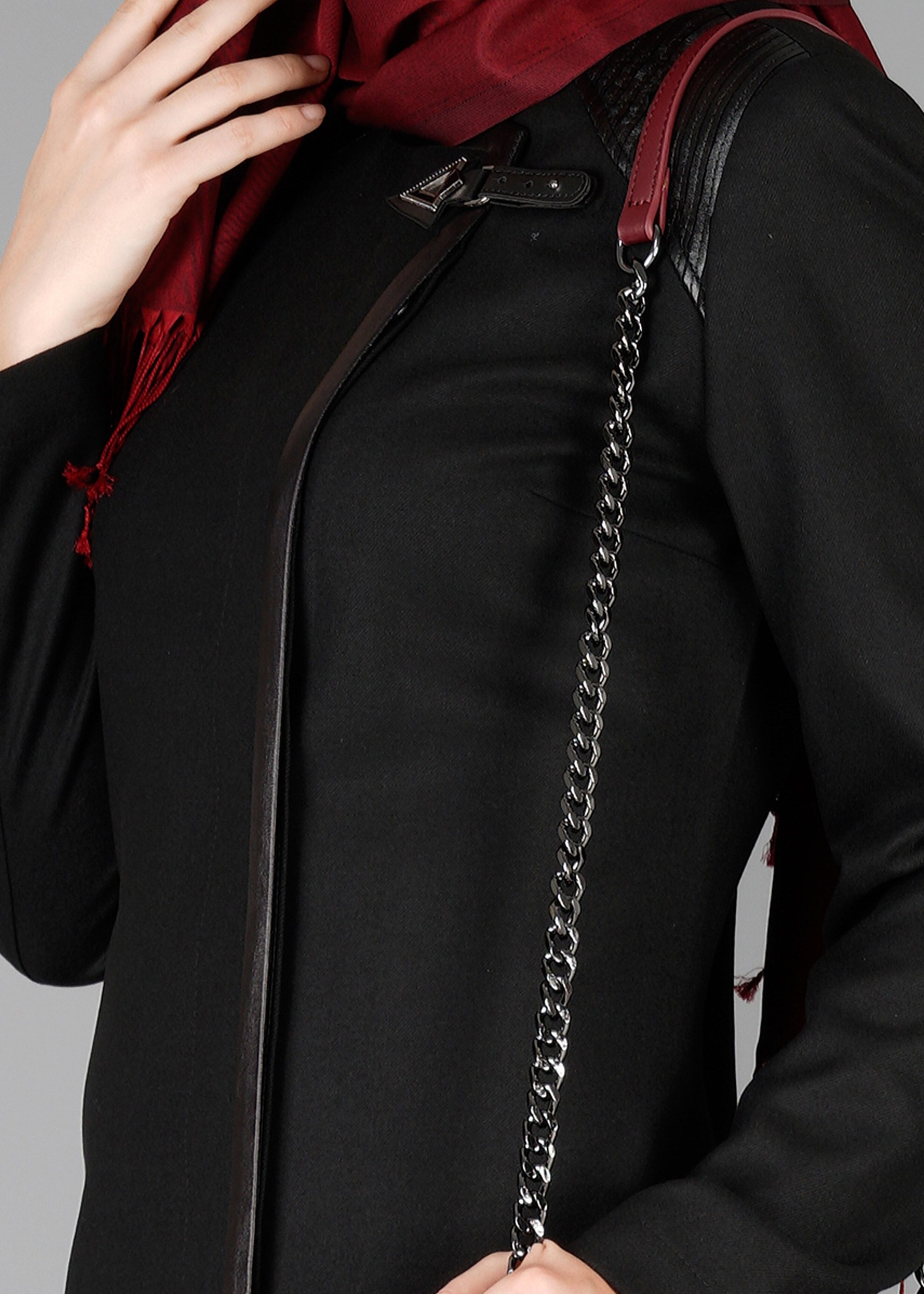 Tesettür giyim SİYAH 1913 TRENÇKOT