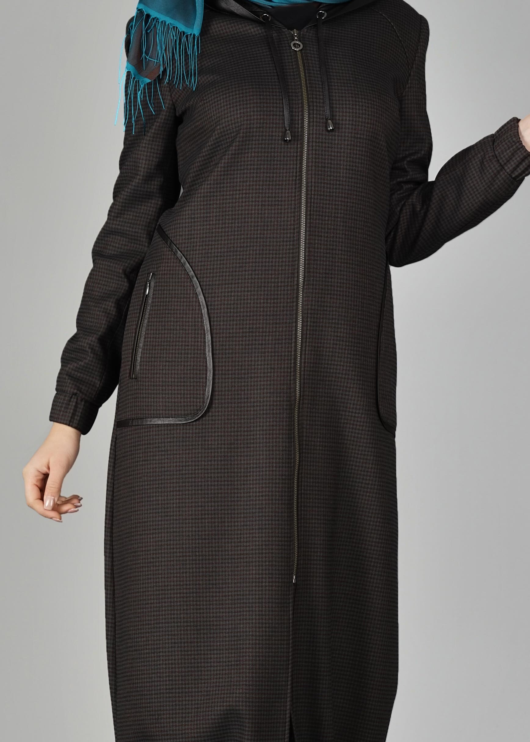 Tesettür giyim KAHVE 1915 TRENÇKOT