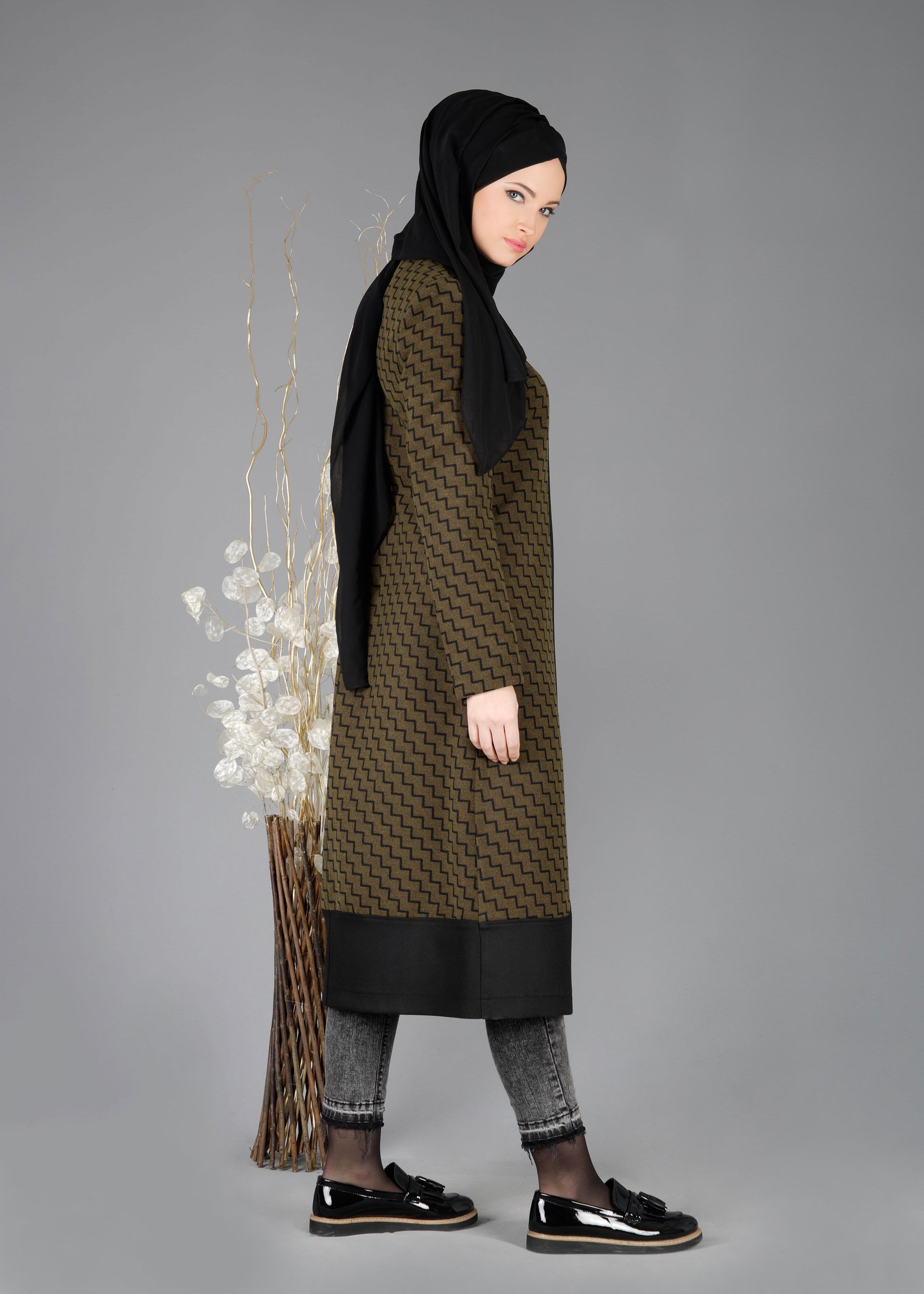 Tesettür giyim HAKİ 1919 TRENÇKOT