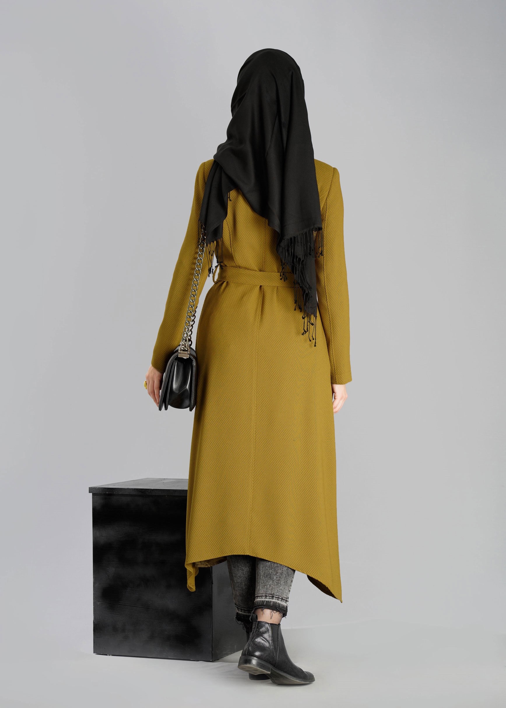 Tesettür giyim SARI 1924 TRENÇKOT