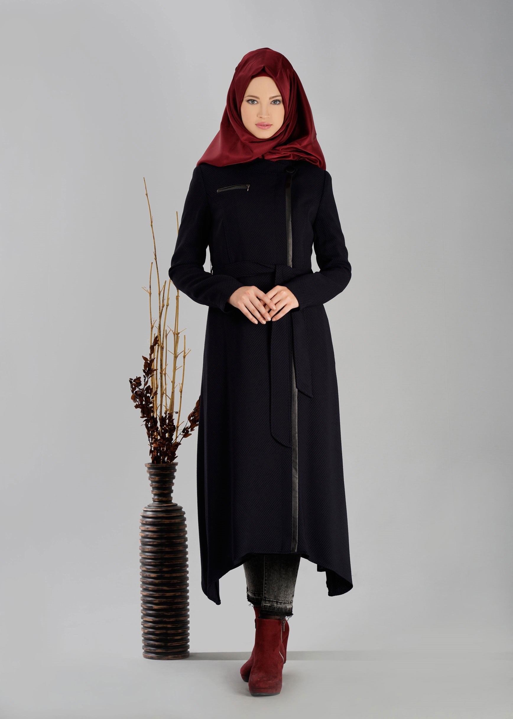 Tesettür giyim LACİVERT 1924 TRENÇKOT