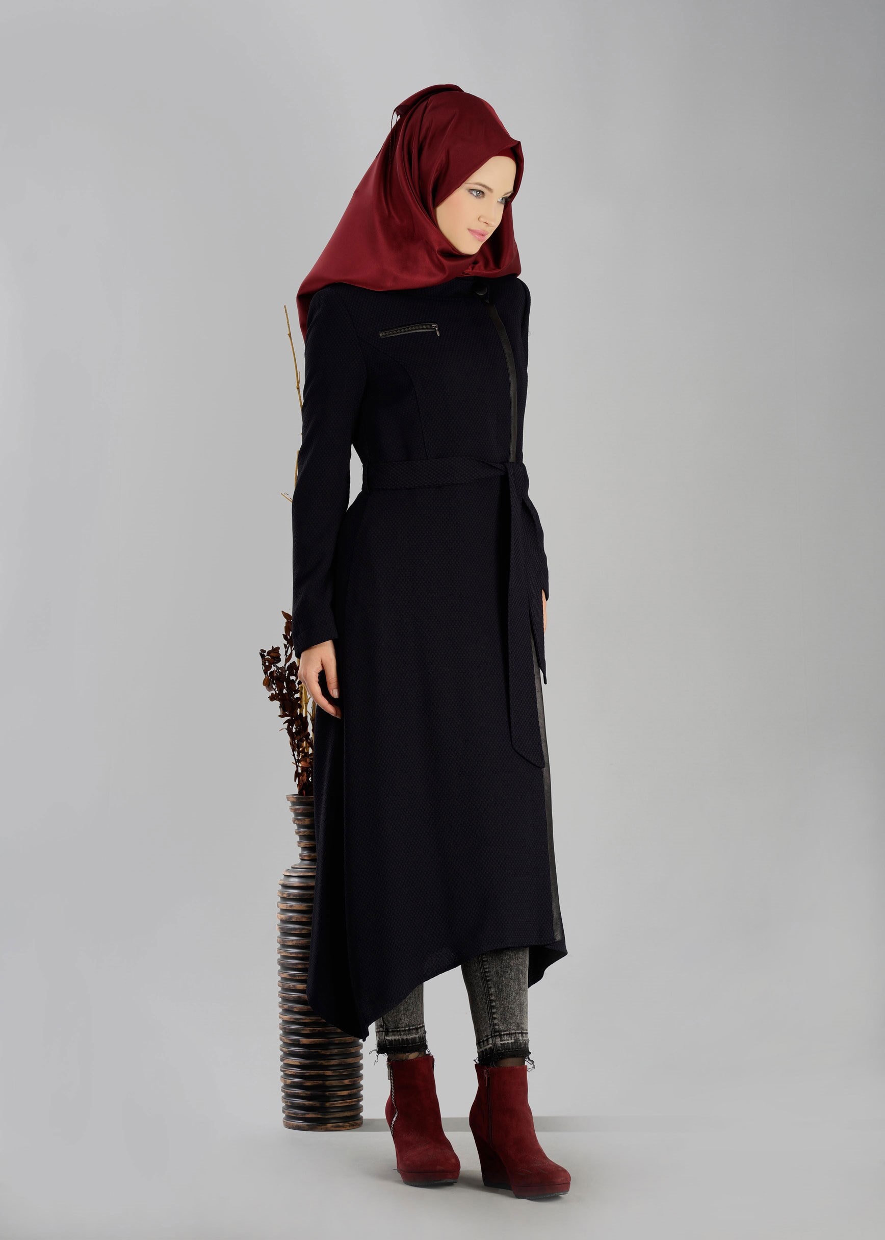 Tesettür giyim LACİVERT 1924 TRENÇKOT