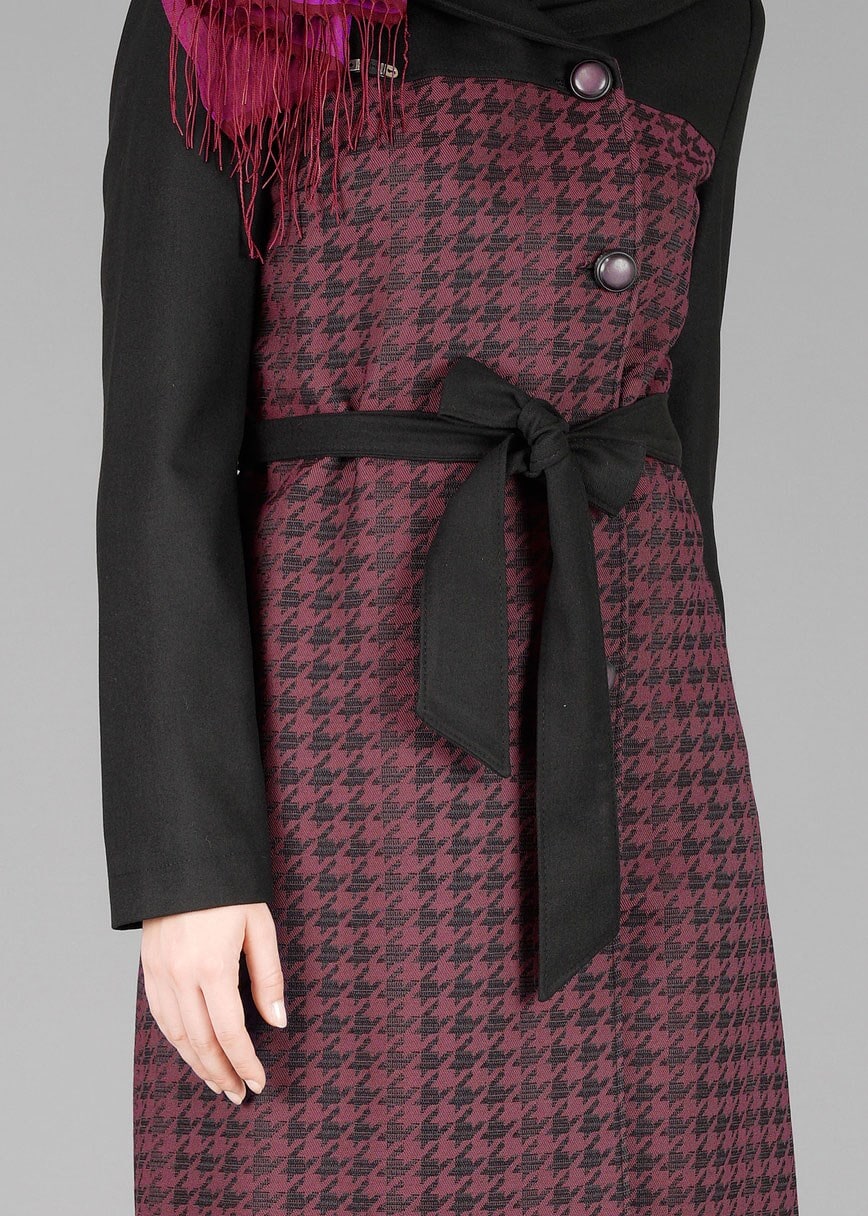 Tesettür giyim BORDO 1925 TRENÇKOT