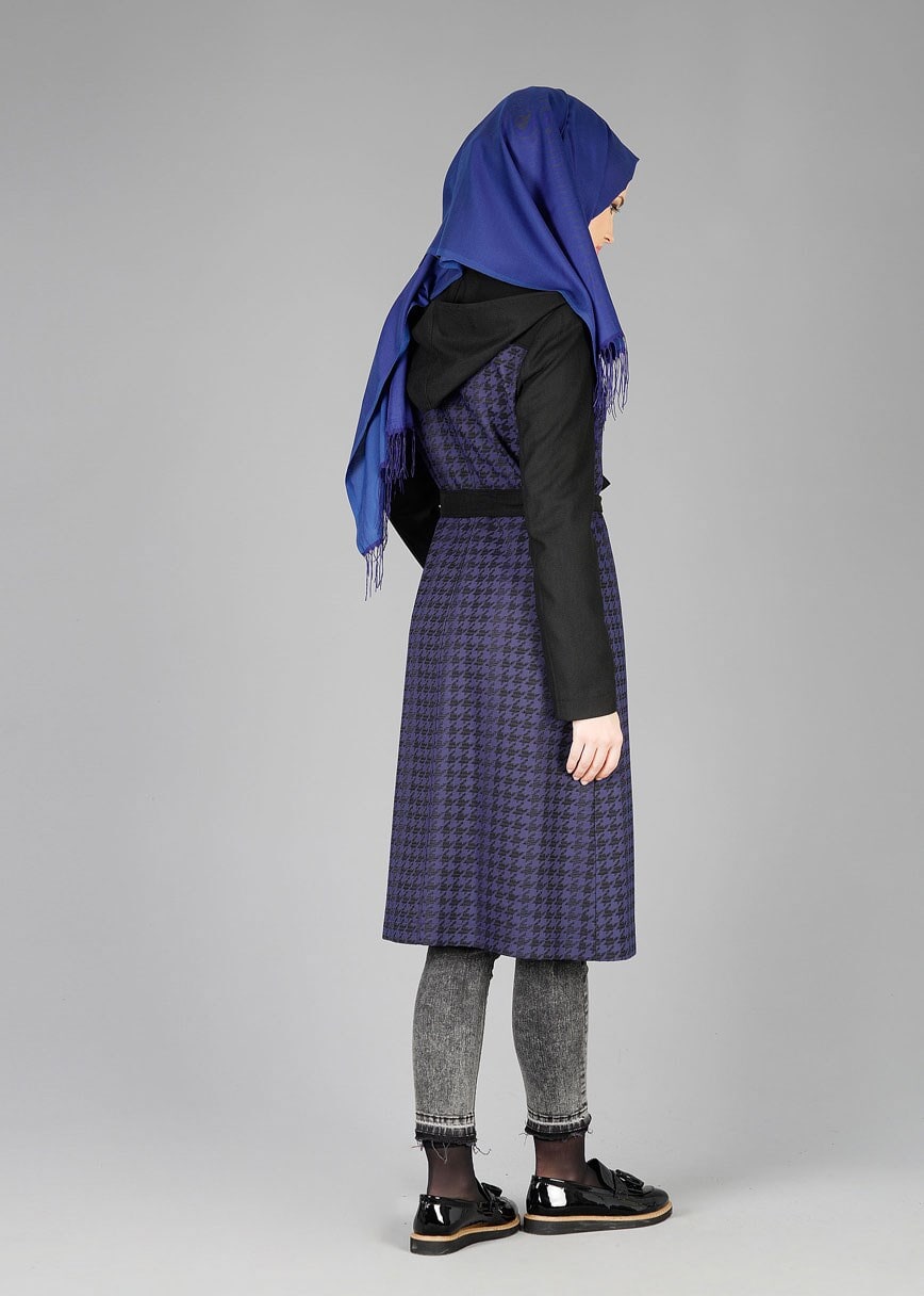 Tesettür giyim LACİVERT 1925 TRENÇKOT