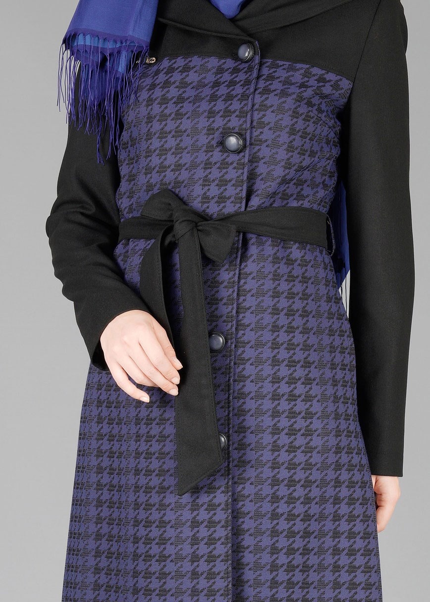 Tesettür giyim LACİVERT 1925 TRENÇKOT