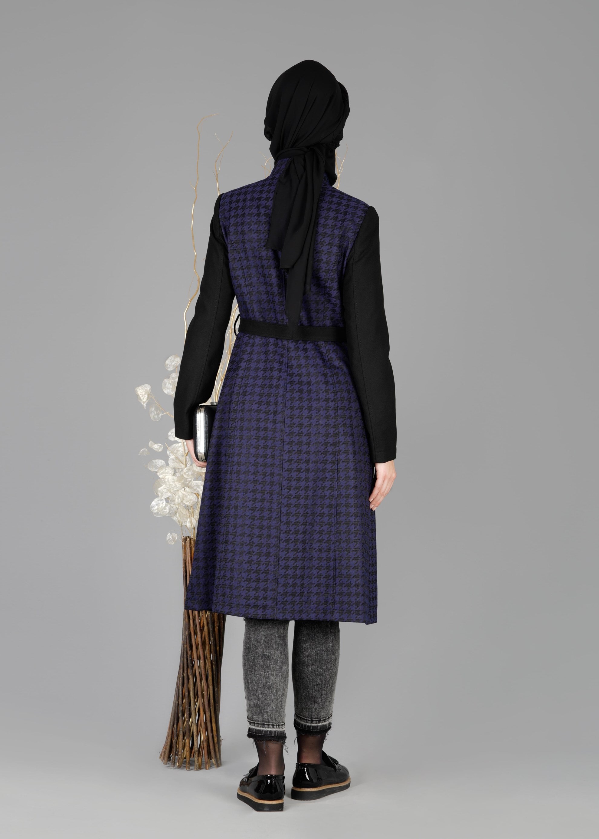 Tesettür giyim LACİVERT 1926 TRENÇKOT