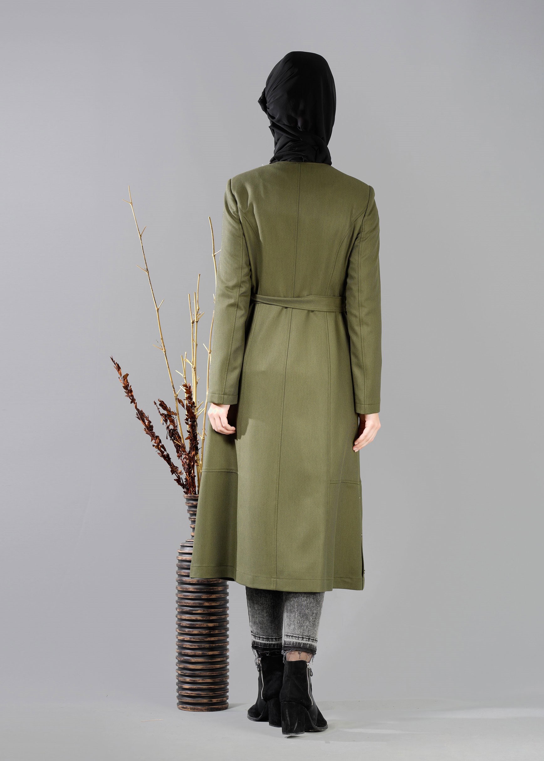 Tesettür giyim HAKİ 1928 TRENÇKOT