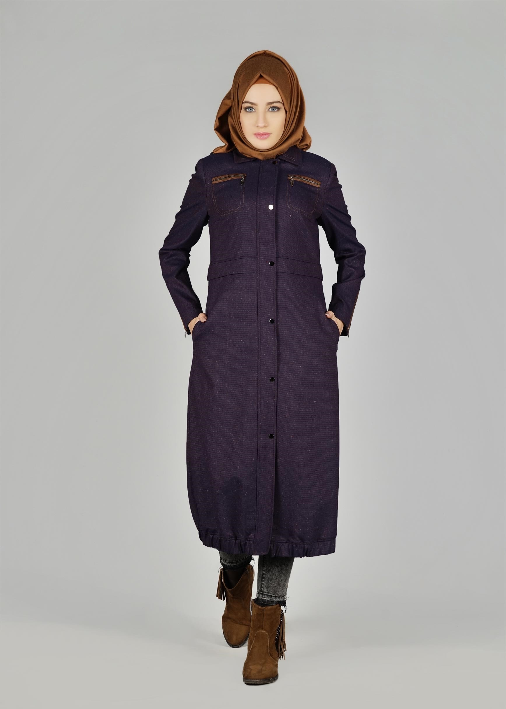 Tesettür giyim MOR 1929 TRENÇKOT