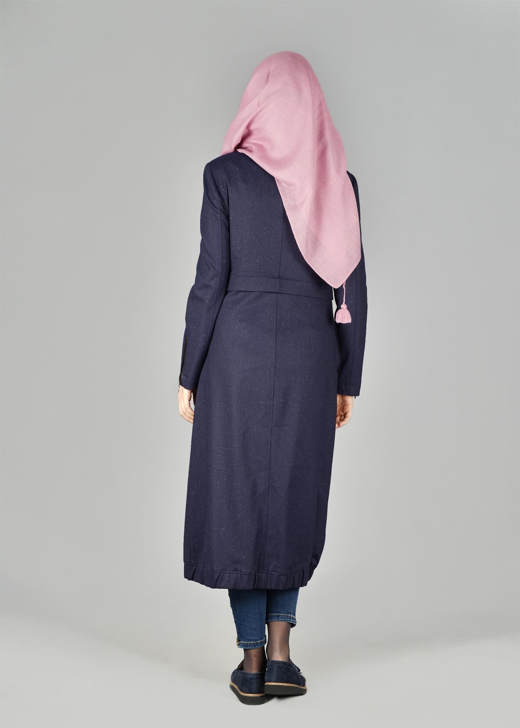 Tesettür giyim LACİVERT 1929 TRENÇKOT