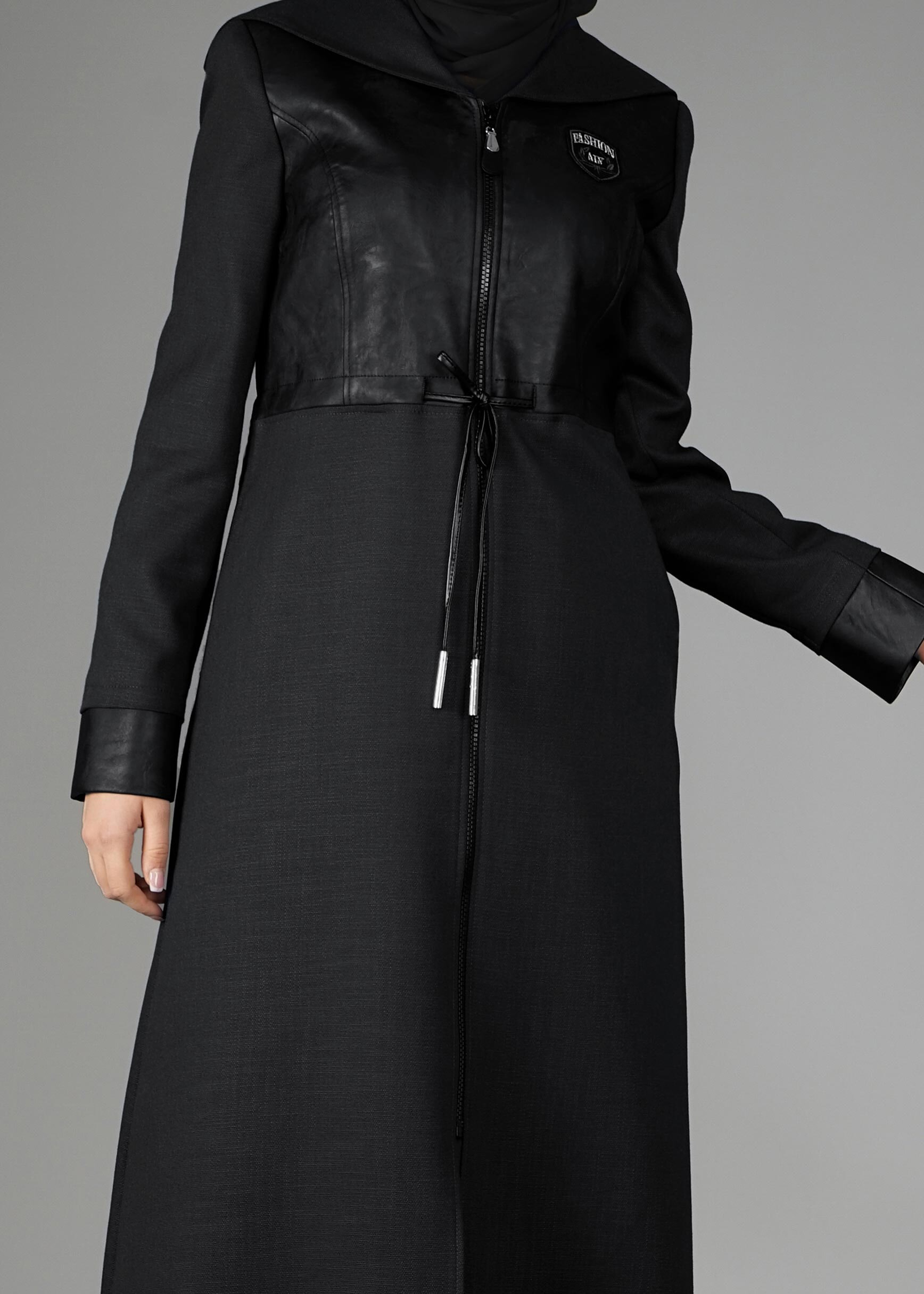 Tesettür giyim SİYAH 1941 TRENÇKOT