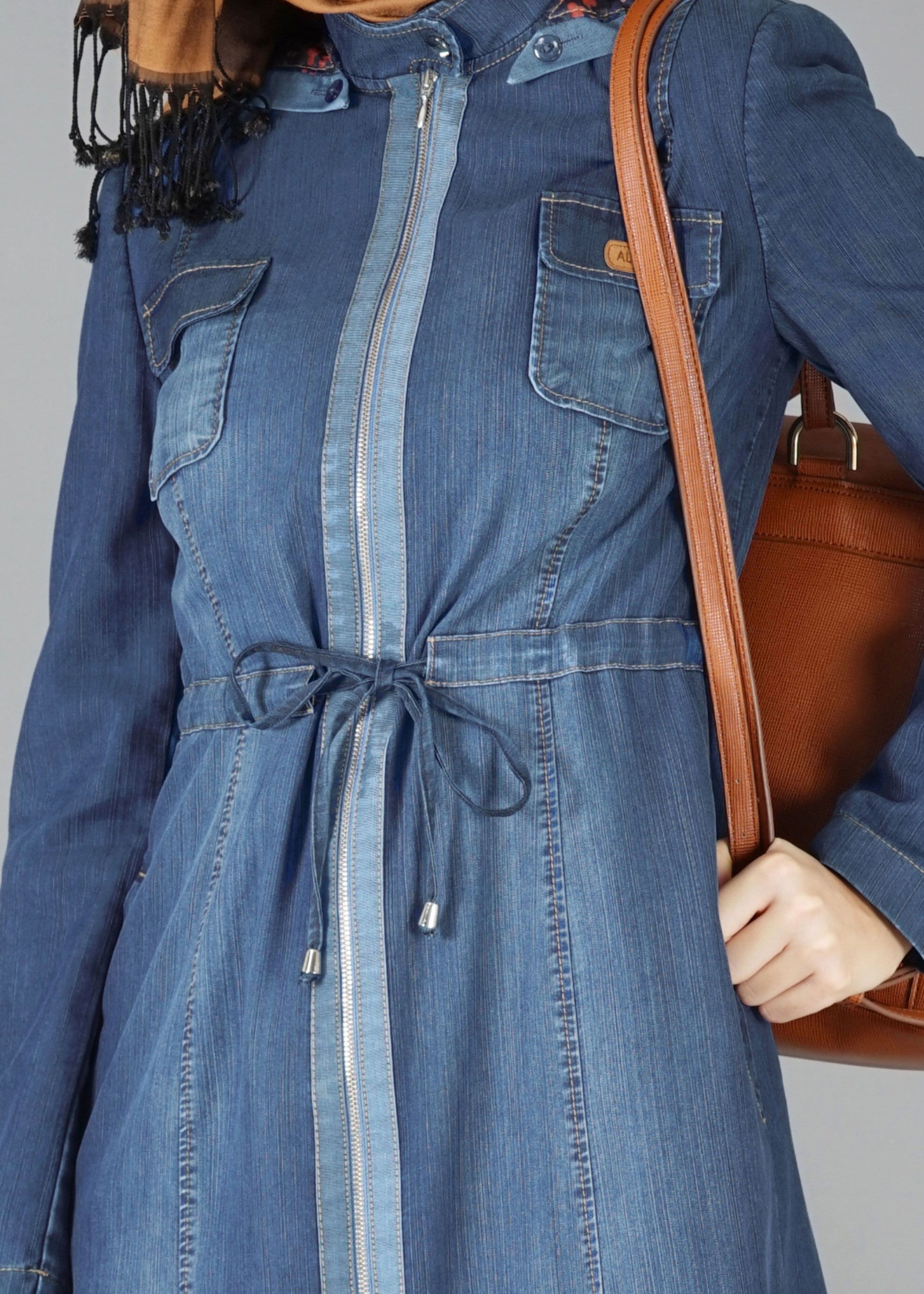 Tesettür giyim LACİVERT 1943 MARTİNİC TRENCH 36/44 TEK38