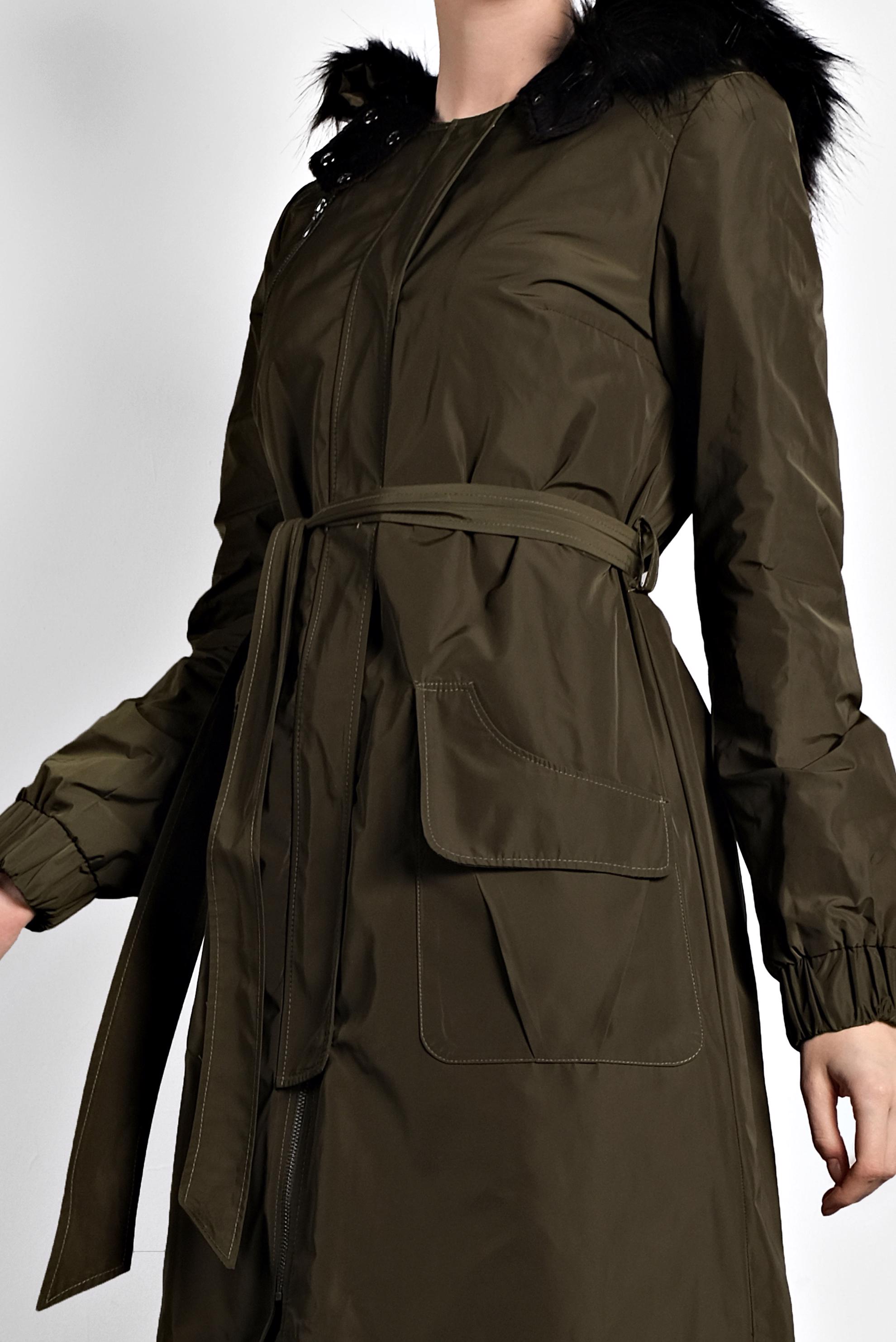 Tesettür giyim HAKİ KAPÜŞONLU TRENCH 1947