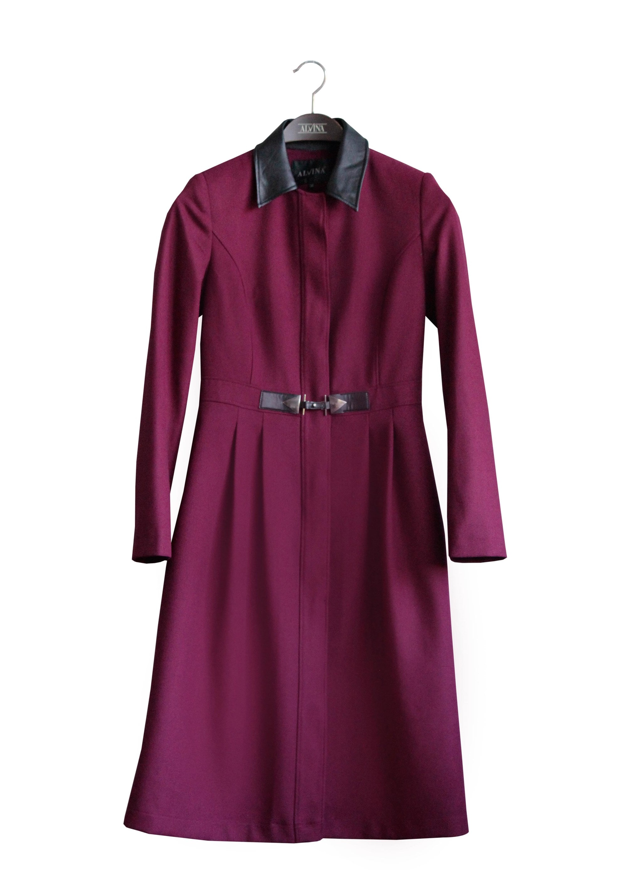 Tesettür giyim MOR ERKEK YAKA GİZLİ DÜĞMELİ TRENÇKOT 1951