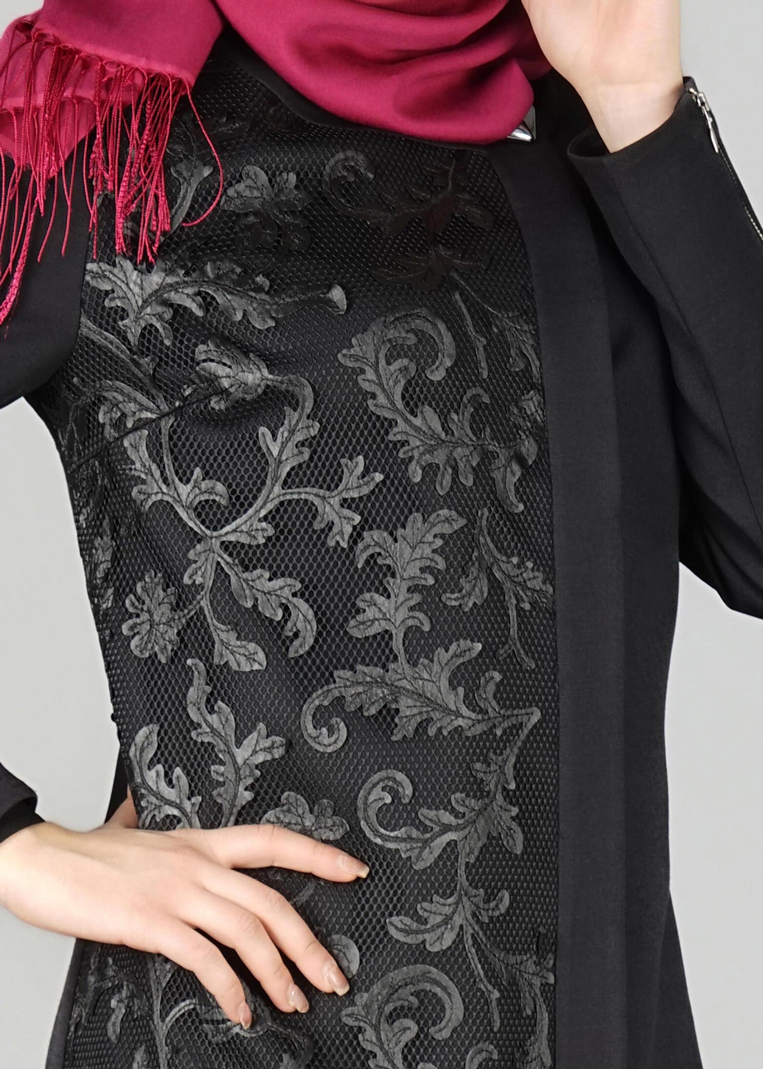 Tesettür giyim SİYAH 1960 TRENÇKOT