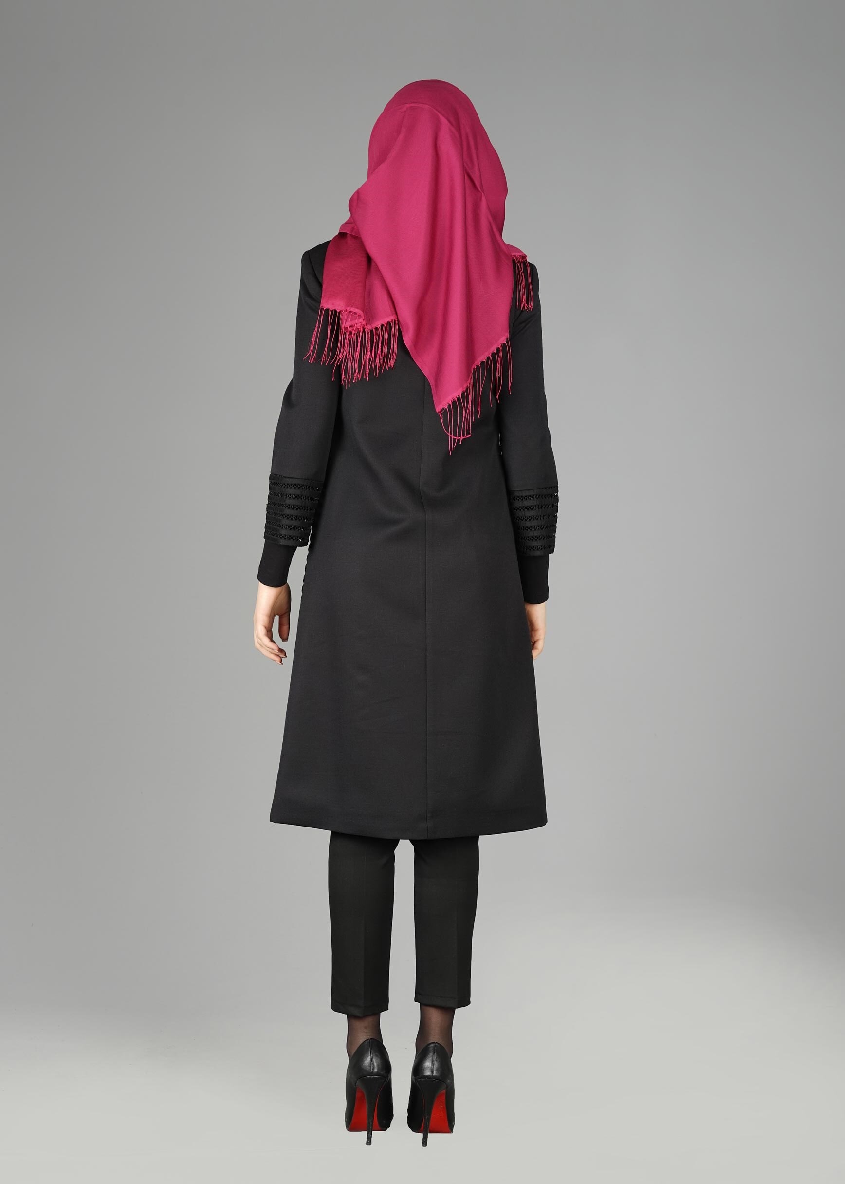 Tesettür giyim SİYAH 1961 TRENÇKOT