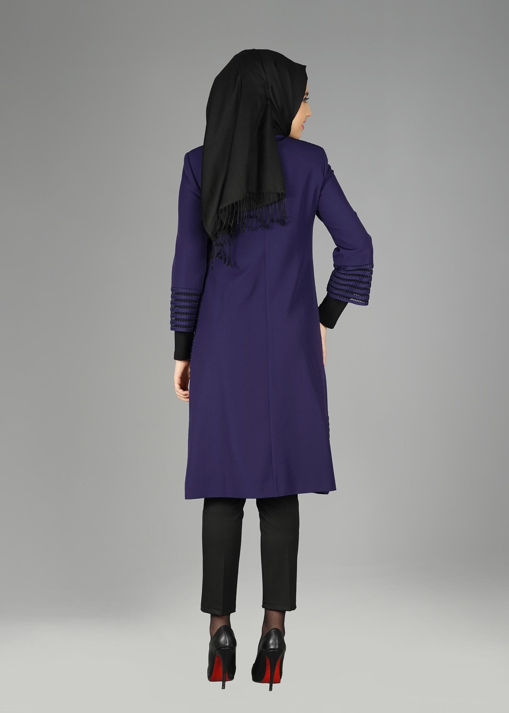 Tesettür giyim LACİVERT 1961 TRENÇKOT