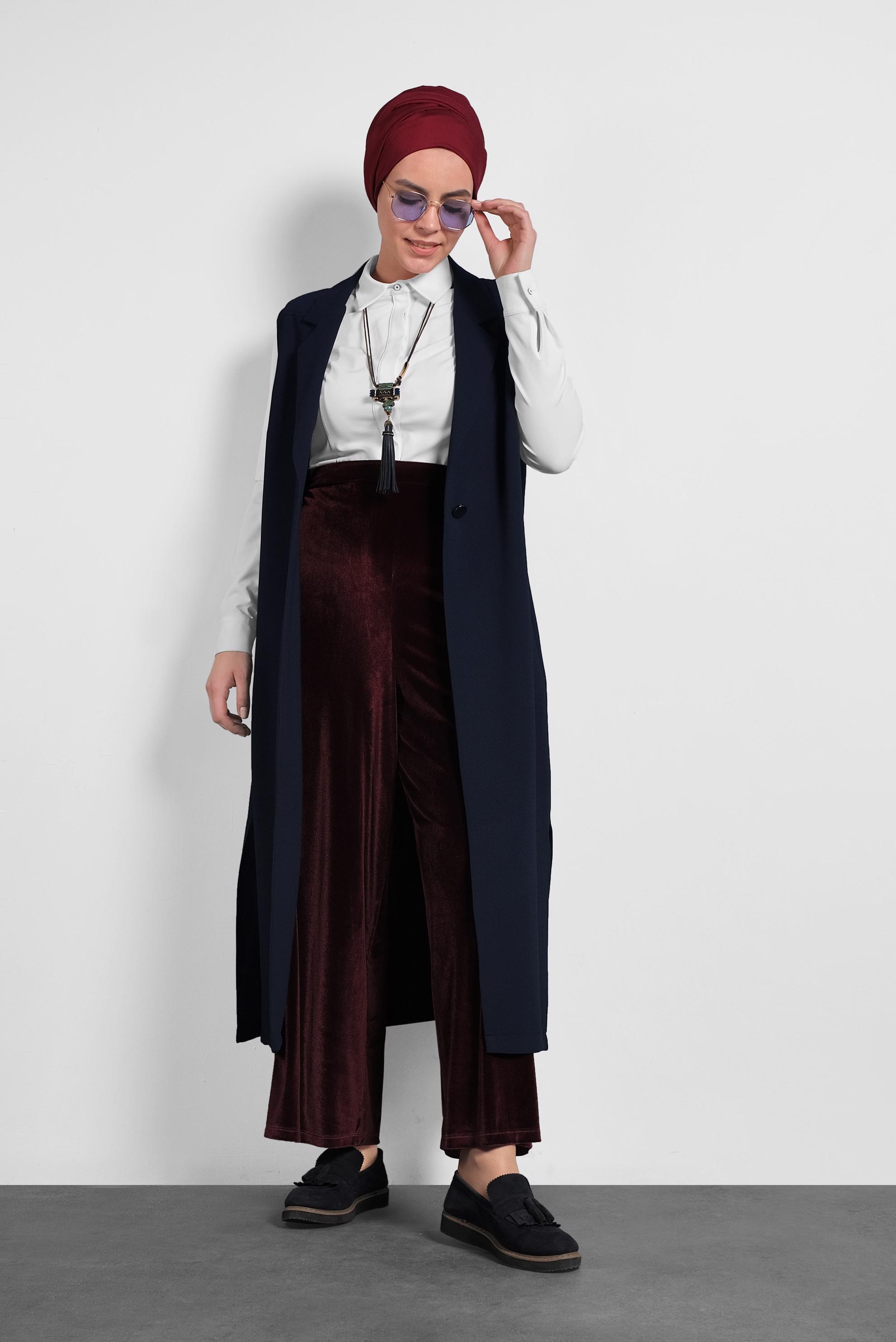 Hijab clothing NAVY BLUE BUTTONED VEST 2641 