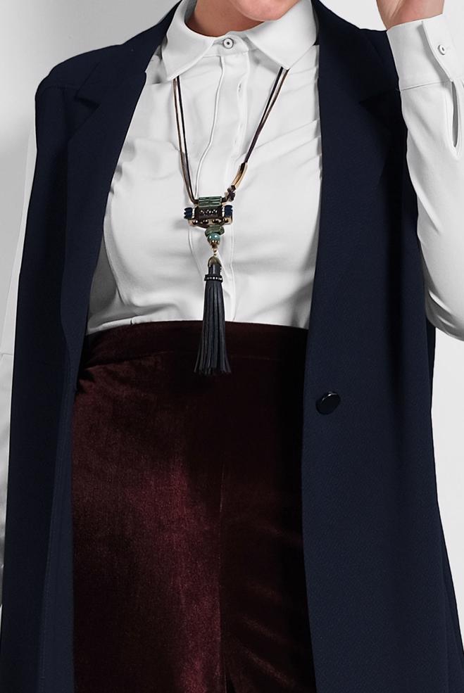 Vêtements hijab BLEU MARINE GILET À BOUTONNÉ 2641  - ALVİNA